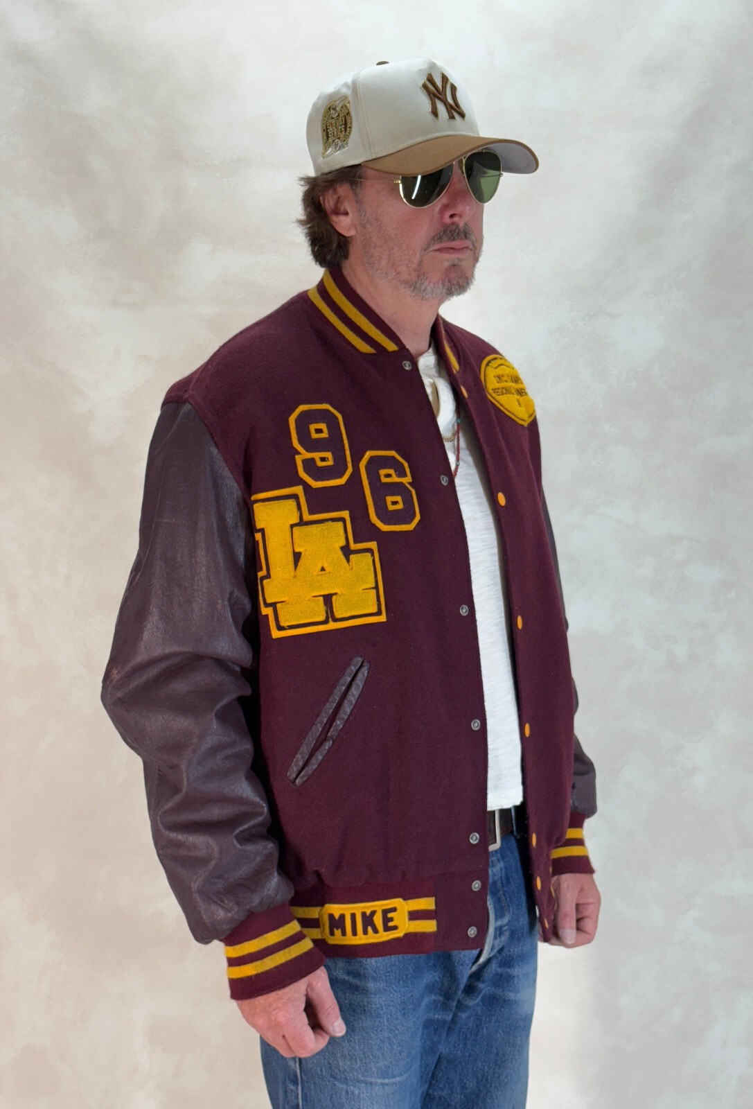 Large. Vintage 60s Varsity wool and leather jacket Made in USA