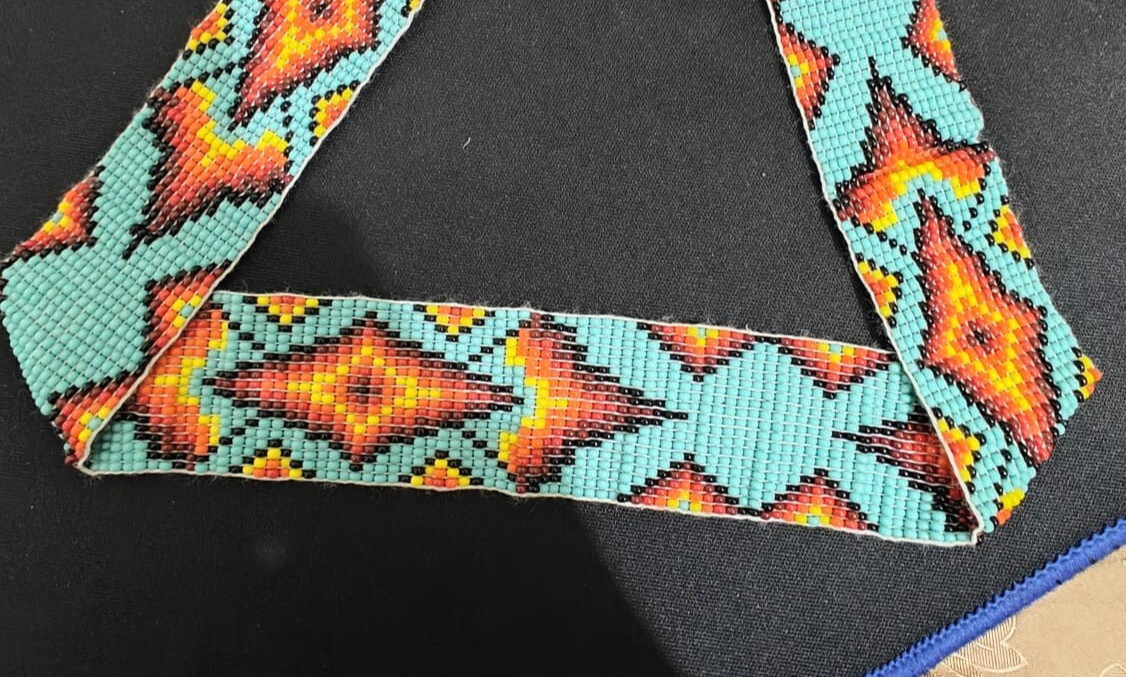 Beaded Hat Band Native American Style Southwestern Cowboy Rode Handmade hatband