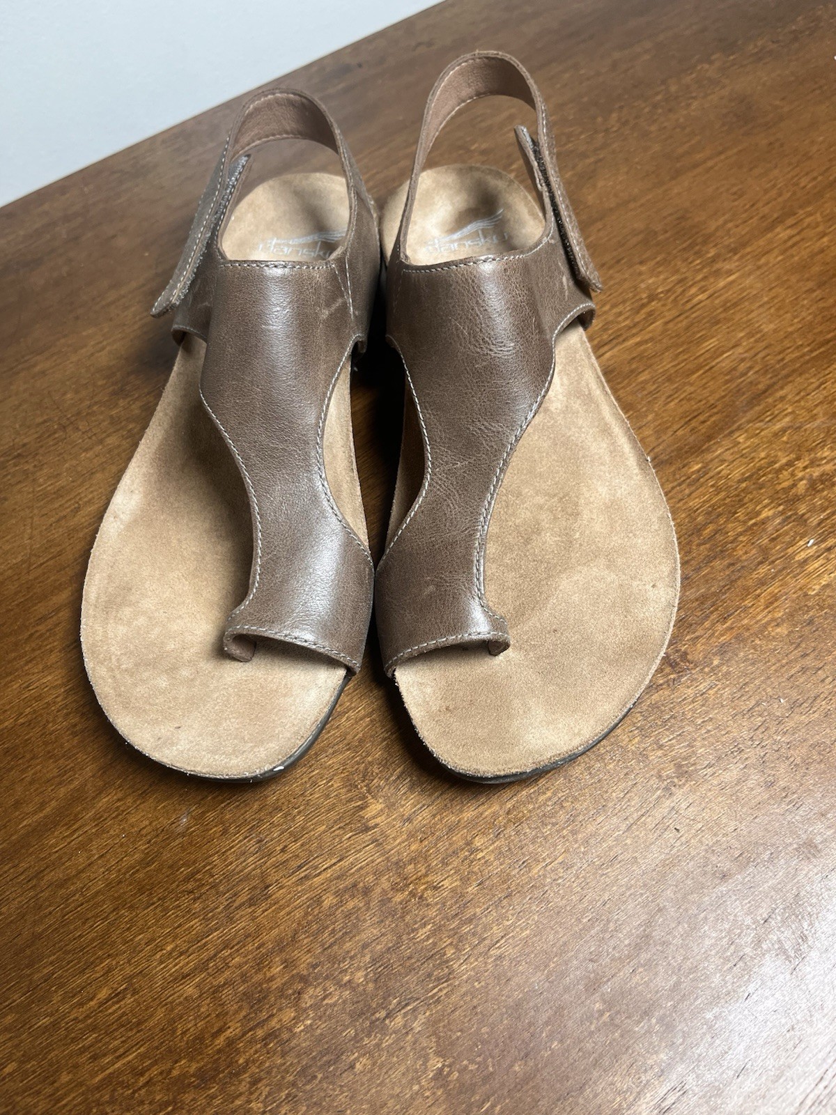 Dansko Reece Toe Loop Sandals Brown Slingback Leather 40 Women’s