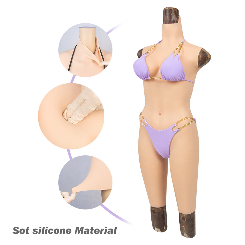 Silicone C/G Cup Bodysuit Breast Forms Fake Vagina Hip Shaping Female Body Suit