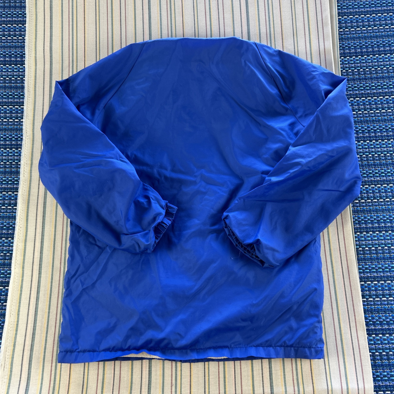 VTG United Arab Emirates Dubai Windbreaker Jacket Mens Small Blue Snap Y2K #8254
