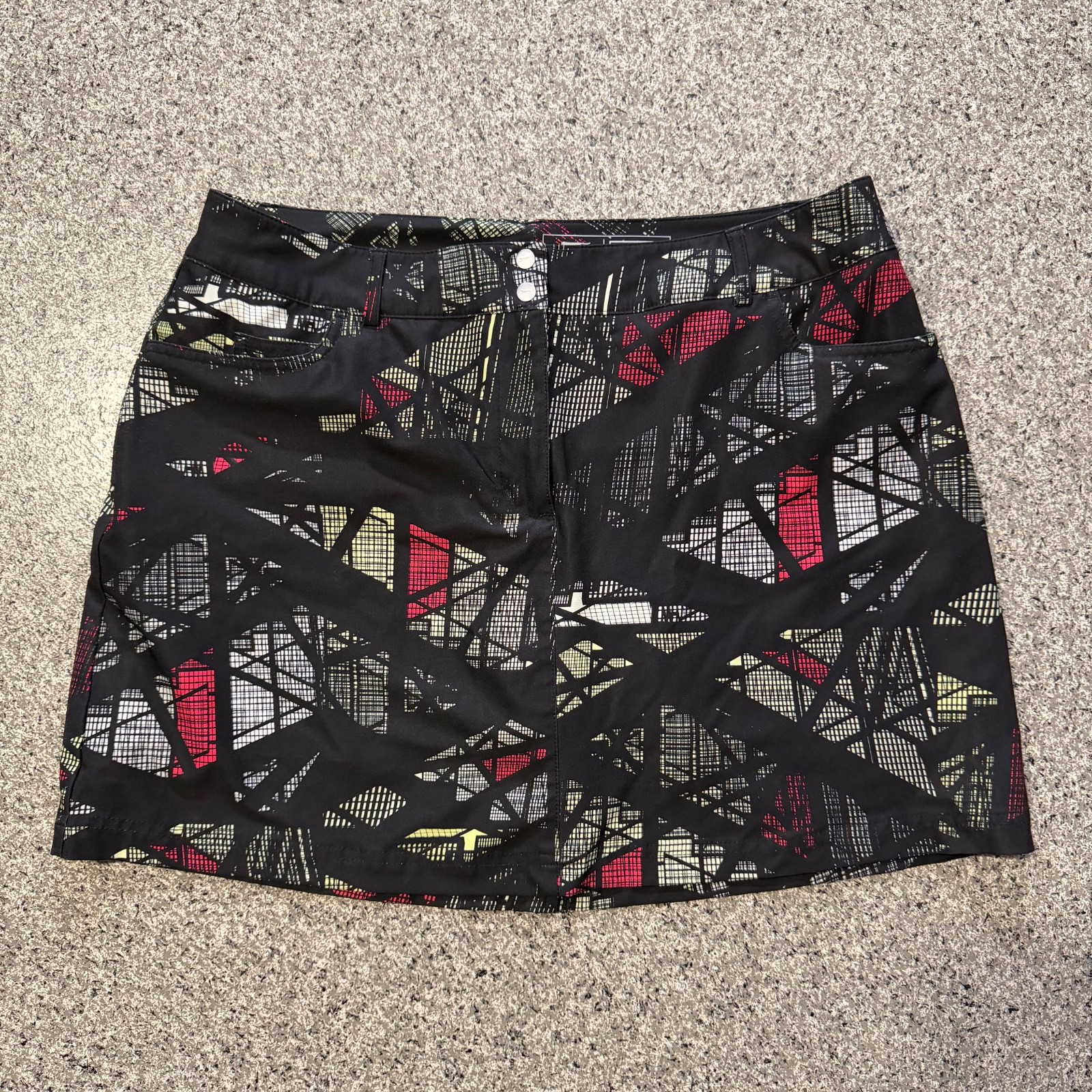 Slazenger Golf Skort Womens 12 Black Performance Athletic Stretch Tight Lined