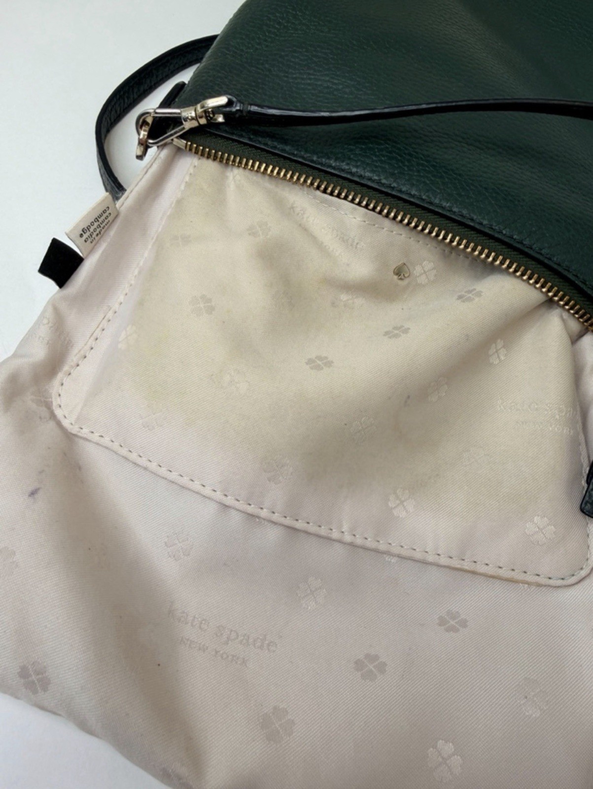 Kate Spade Green Pebbled Leather Crossbody Bag