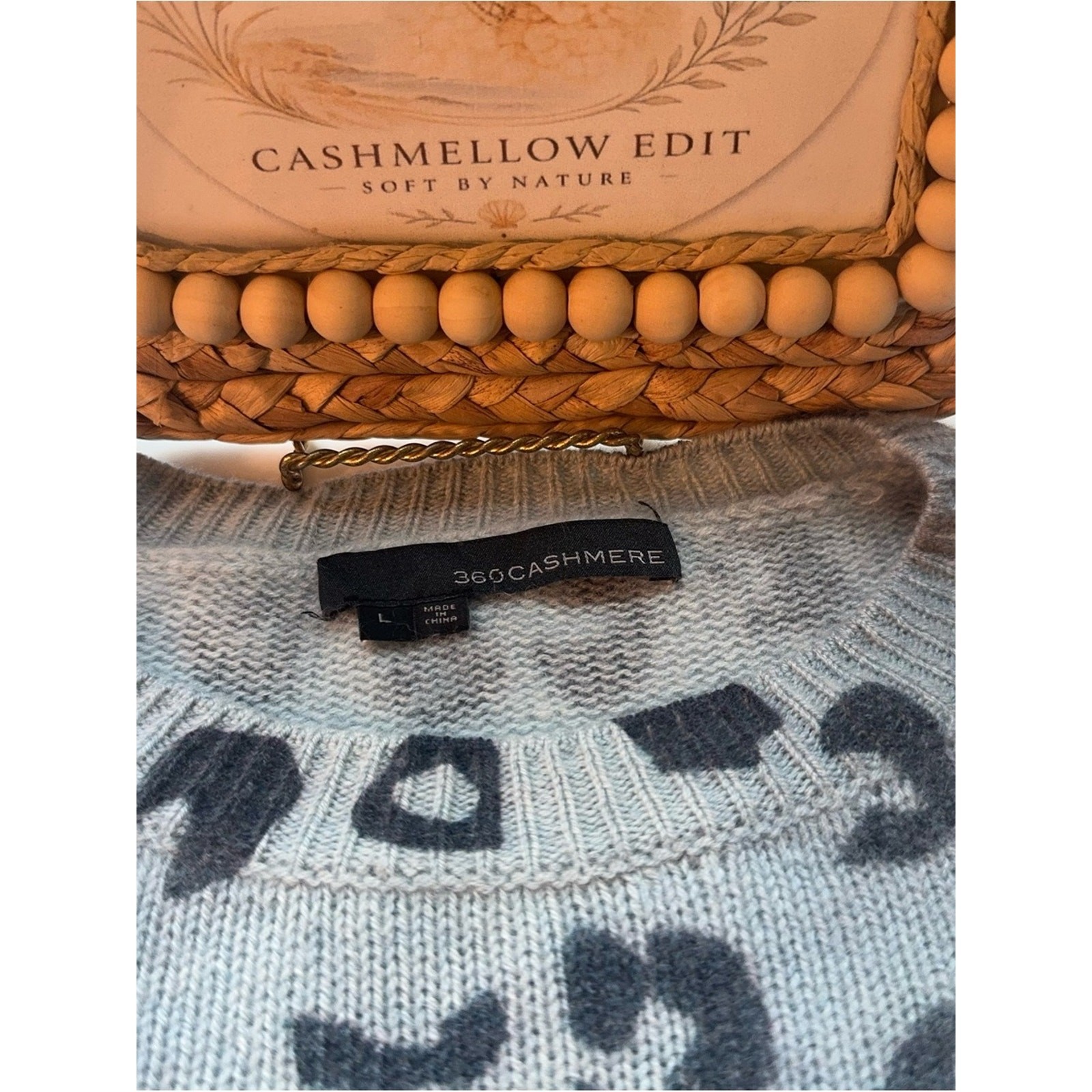 💙🐆 360 Cashmere • Blue Gray Fog Leopard • 100% Cashmere