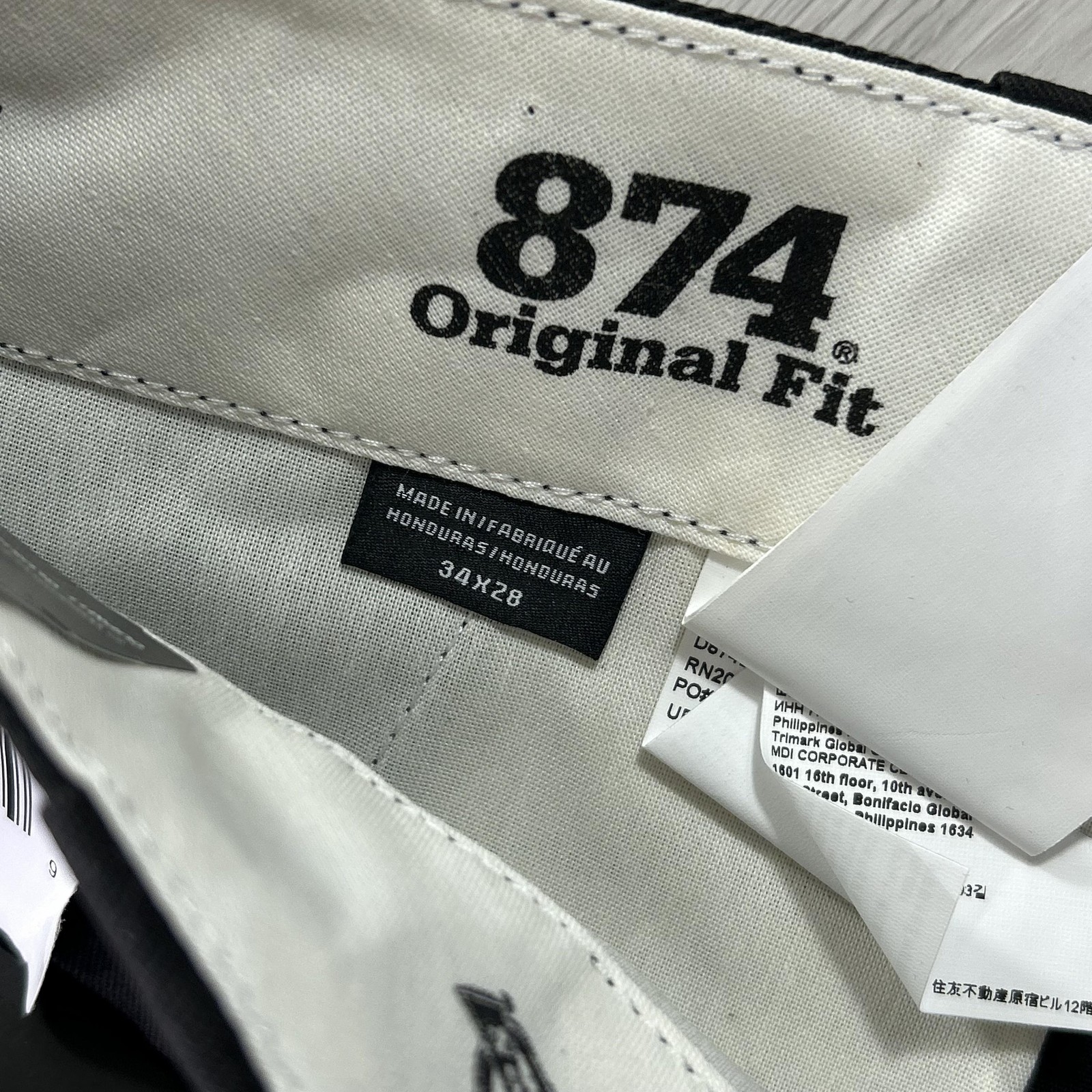 NEW Dickies 874 Original Work Pants Mens 34×28 Black Regular Fit Chino Workwear