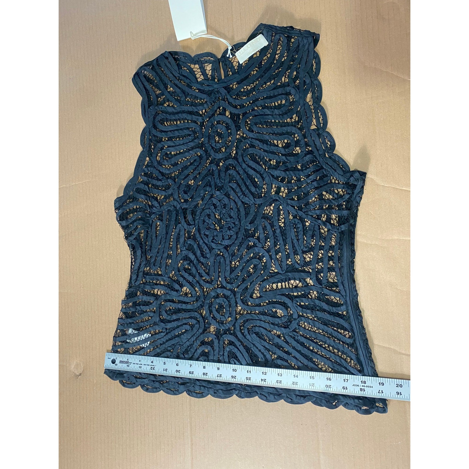 ULLA JOHNSON TOP 6 SHEER BLACK SILK RIBBON LACE EDGY GRUNGE FAIRY WHIMSIGOTH