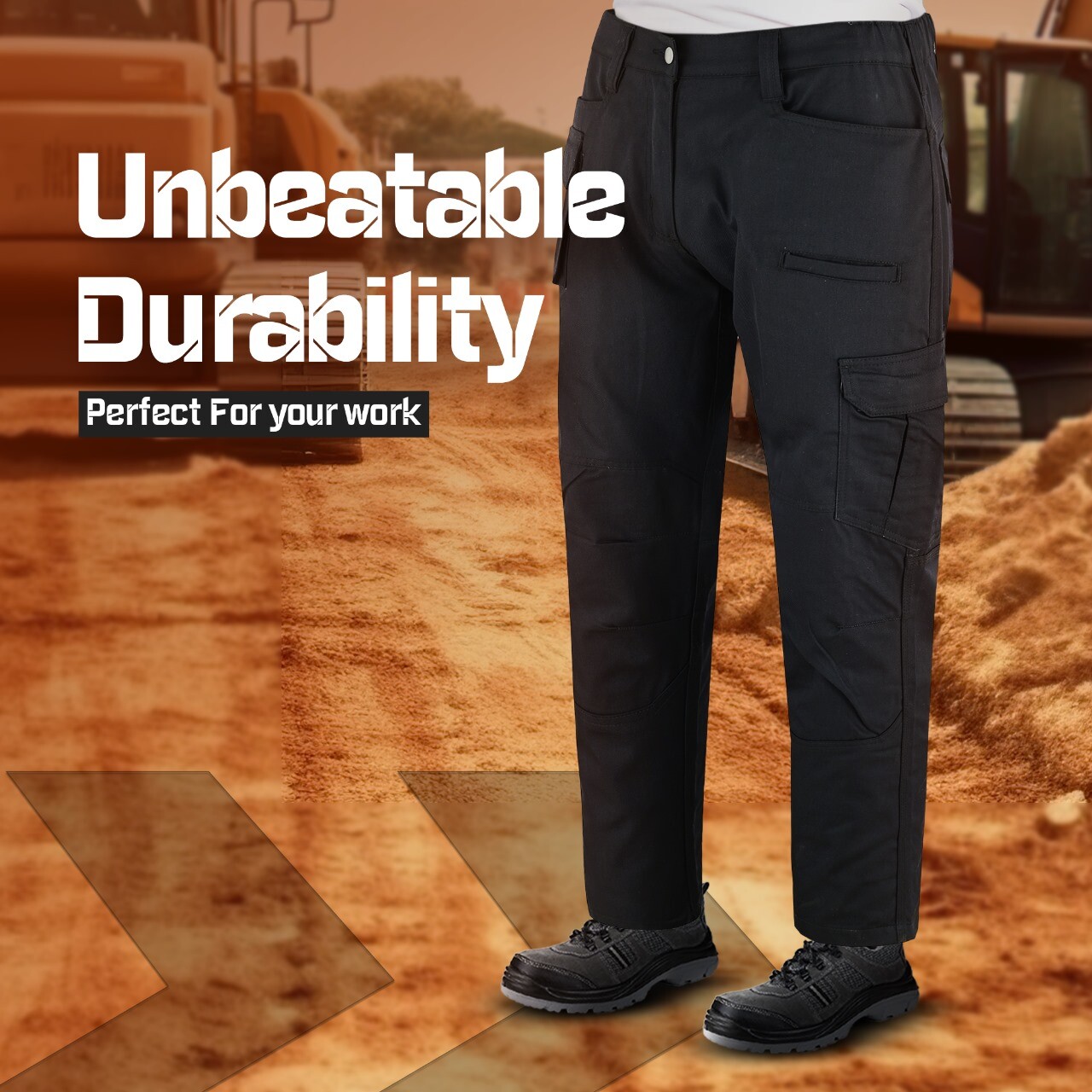 Riggermen Mens Tactical Pants Elasticated Waist Lightweight Hiking Work Pants