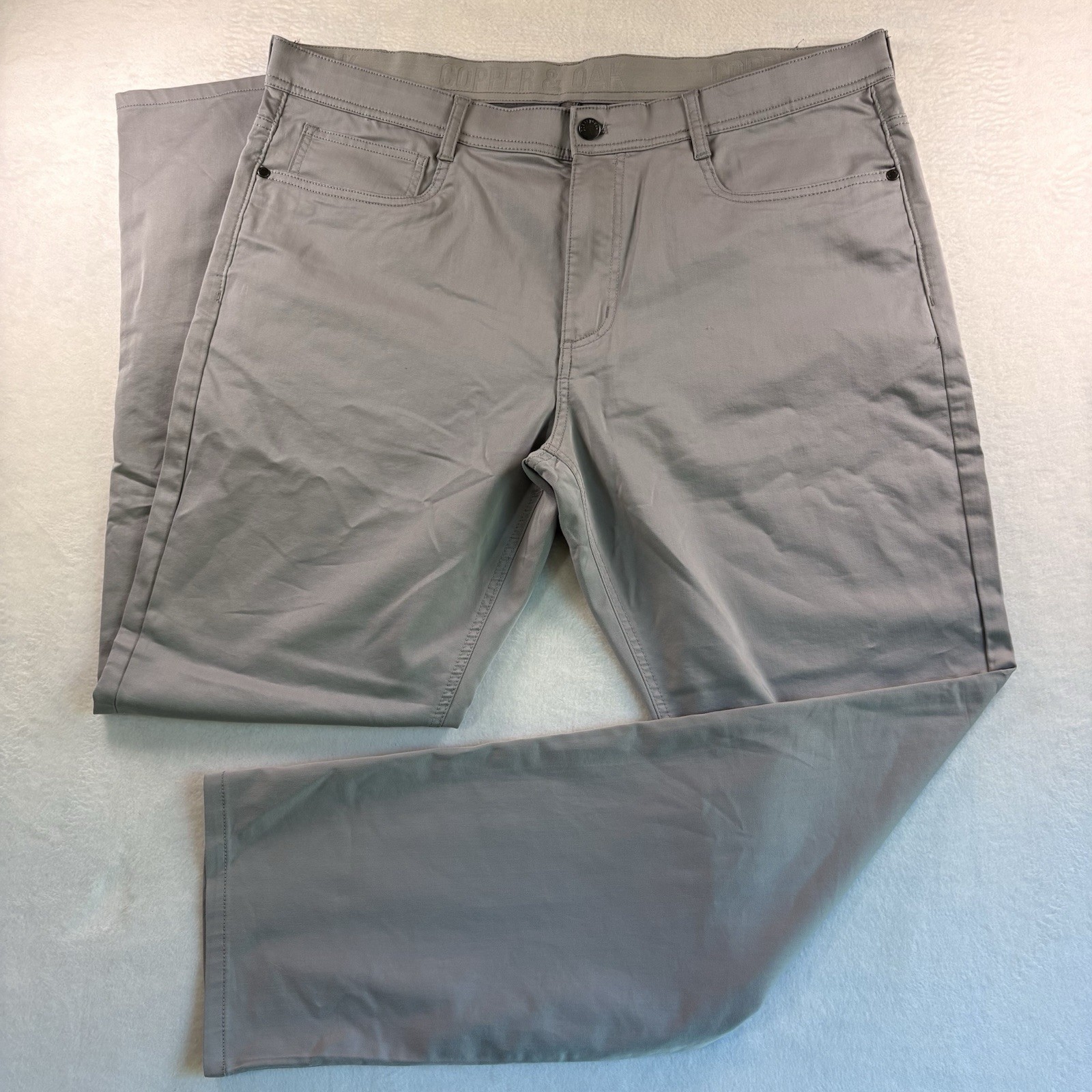 Copper and Oak 5 Pocket Men’s Straight Fit Stretch Fabric Gray Pants 38×32