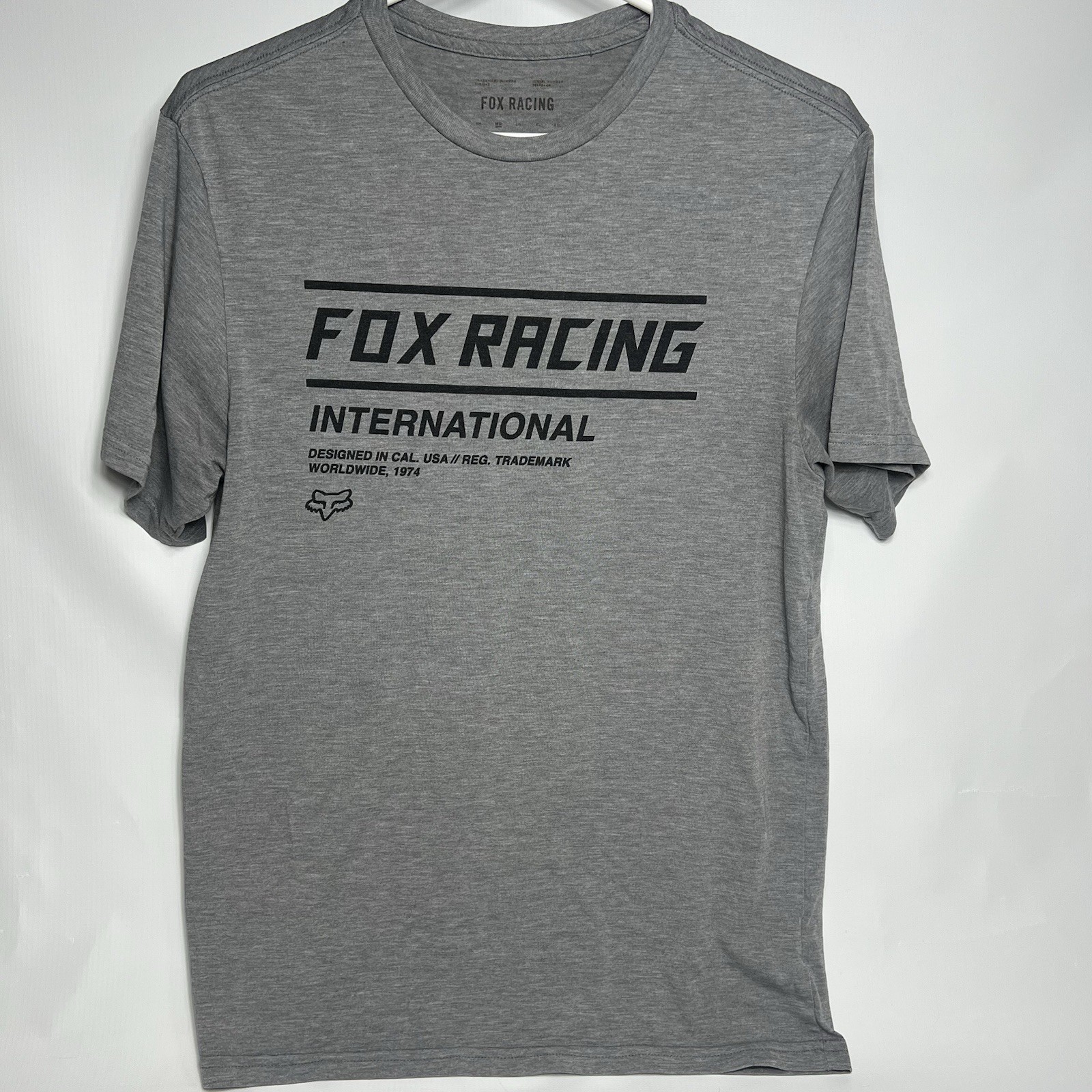 Fox Racing Justified SS Tech TEE T-Shirt Size Medium Gray Tru Dri Technology