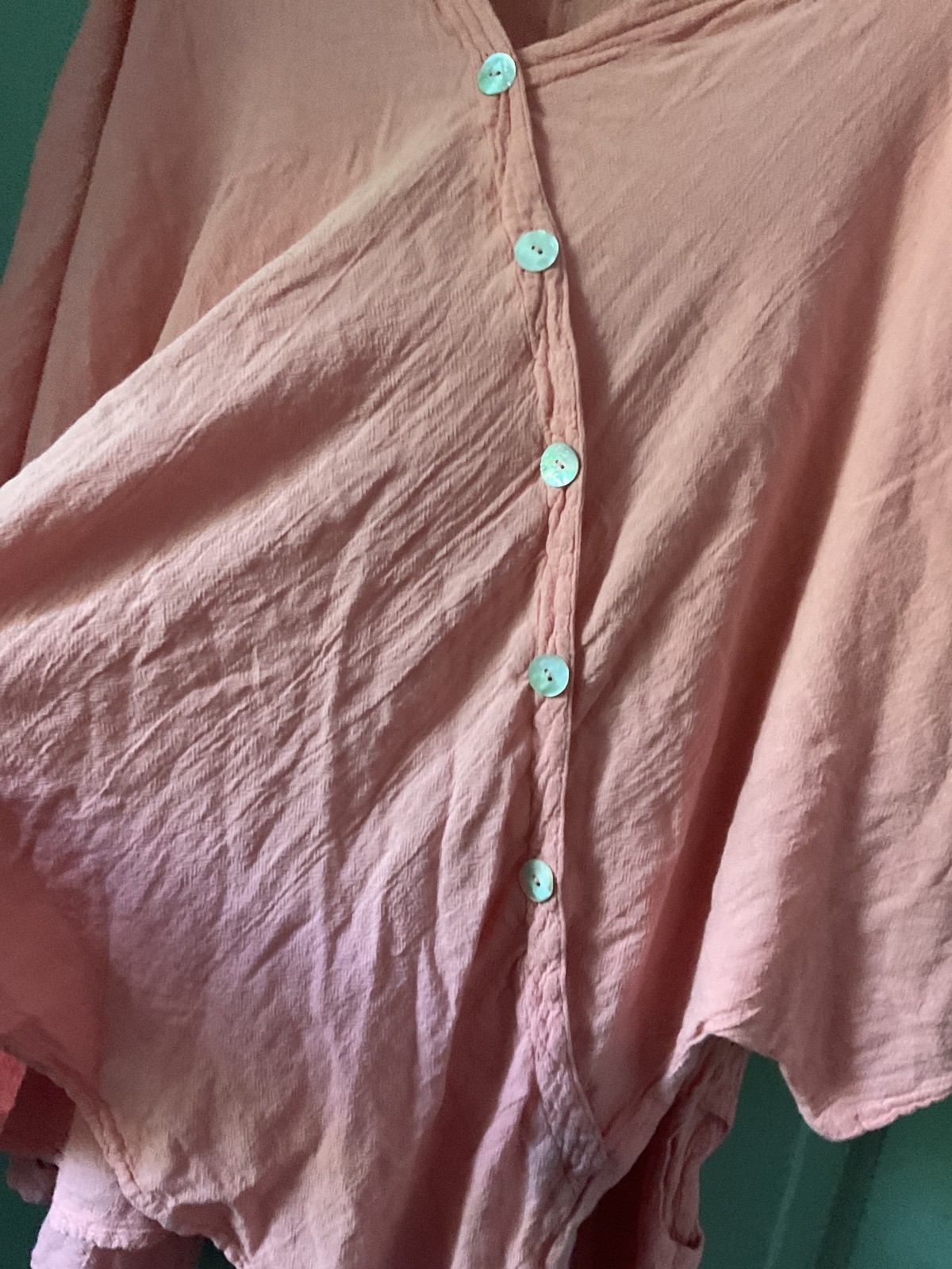 Oh My Gauze! Peach/Pink Lightweight Cotton Top and Pants Set L/XL