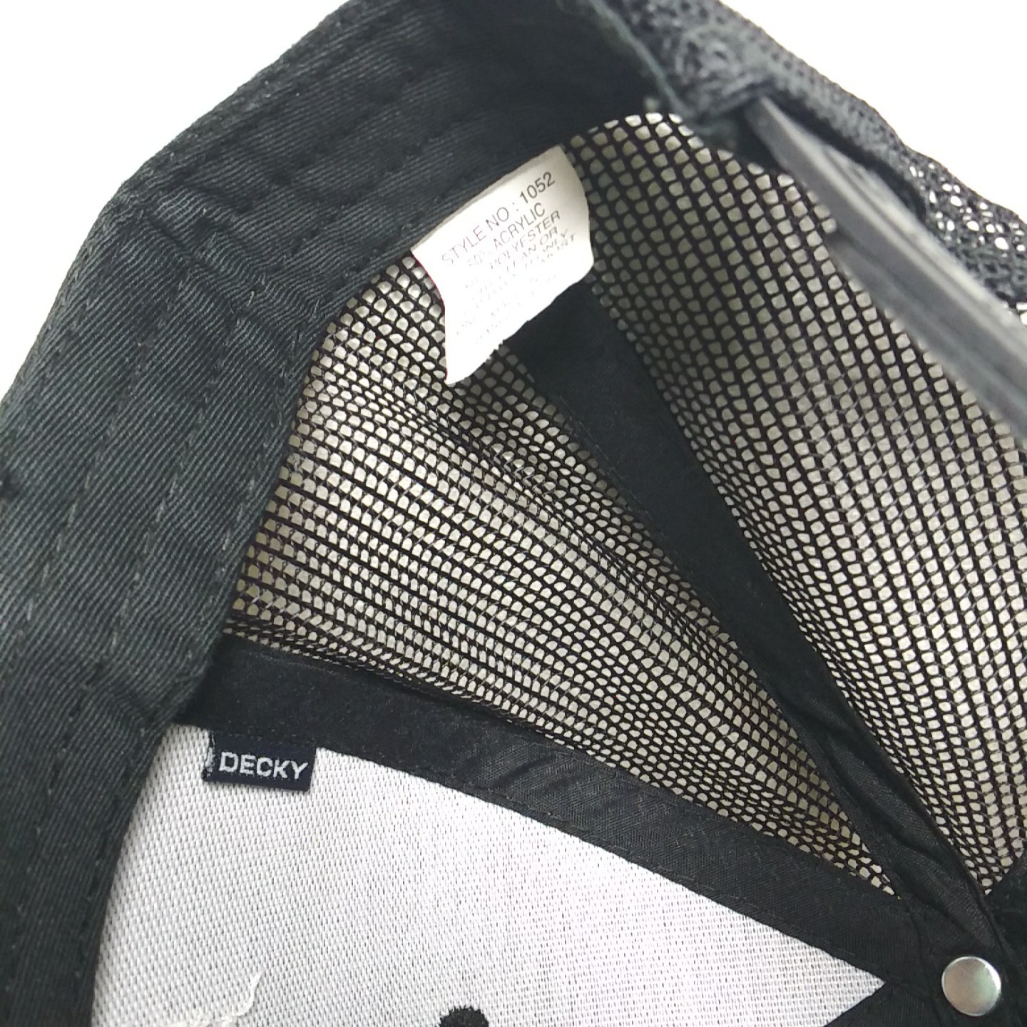 Decky Snapback Hat Patriot Paramotor Mesh Back Black Flat Bill