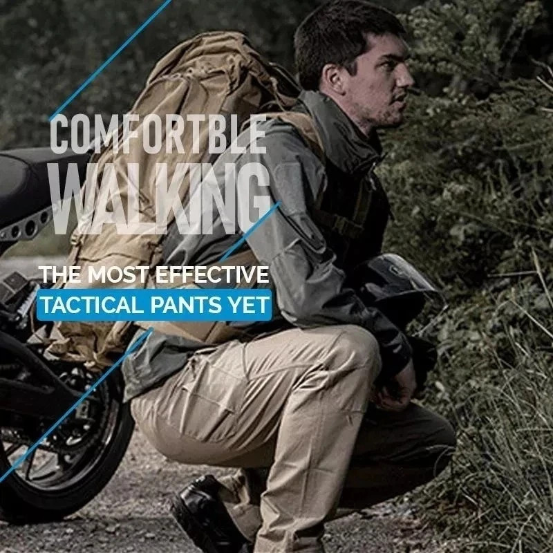 Men Cargo Pants Soldier Straight-fit Tactical Work Combat Trousers Outdoor AA