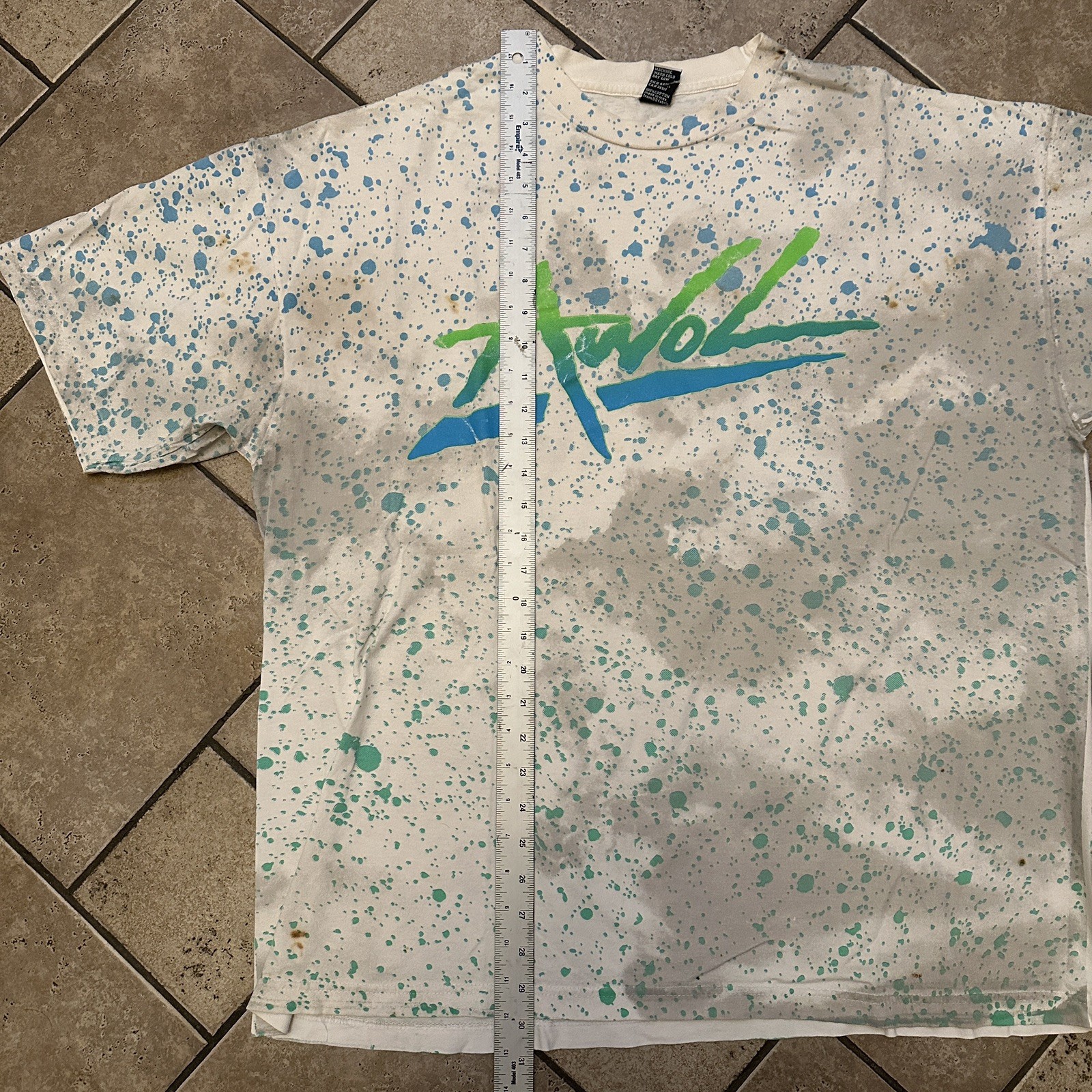 Y2K Rogue Status Awol Paint Splatter AOP Skate Gun T Shirt Men Medium Rob Dyrdek