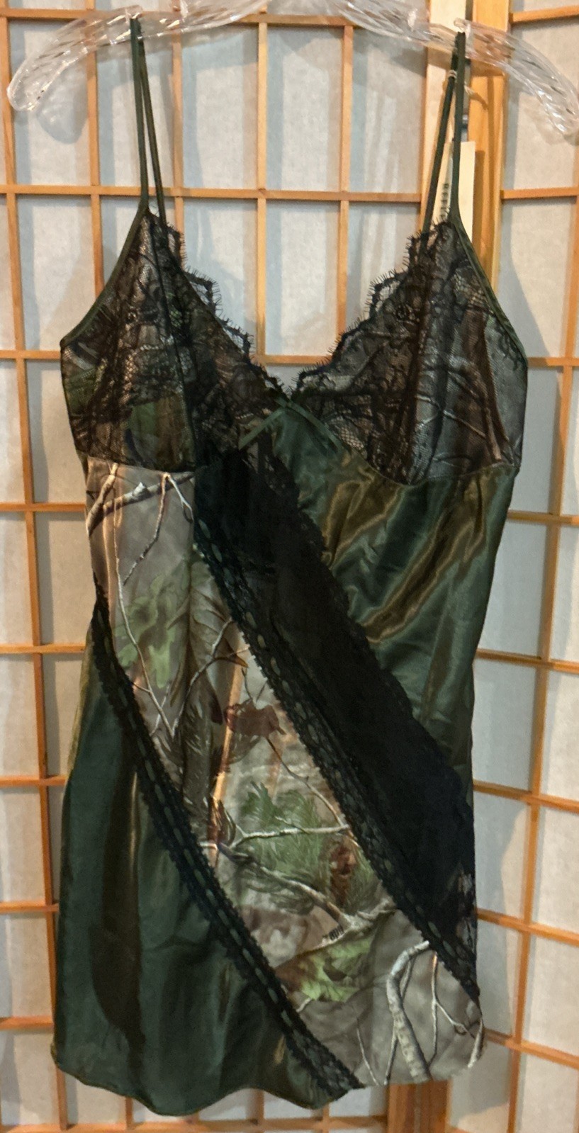Natural Reflections Silky Camo Nightgown Women’s Negligee Realtree Lace Y2K NWT
