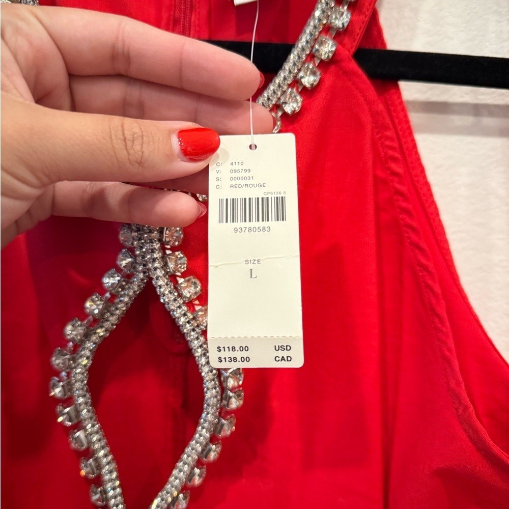 NWT Maeve Red Embellished Blouse