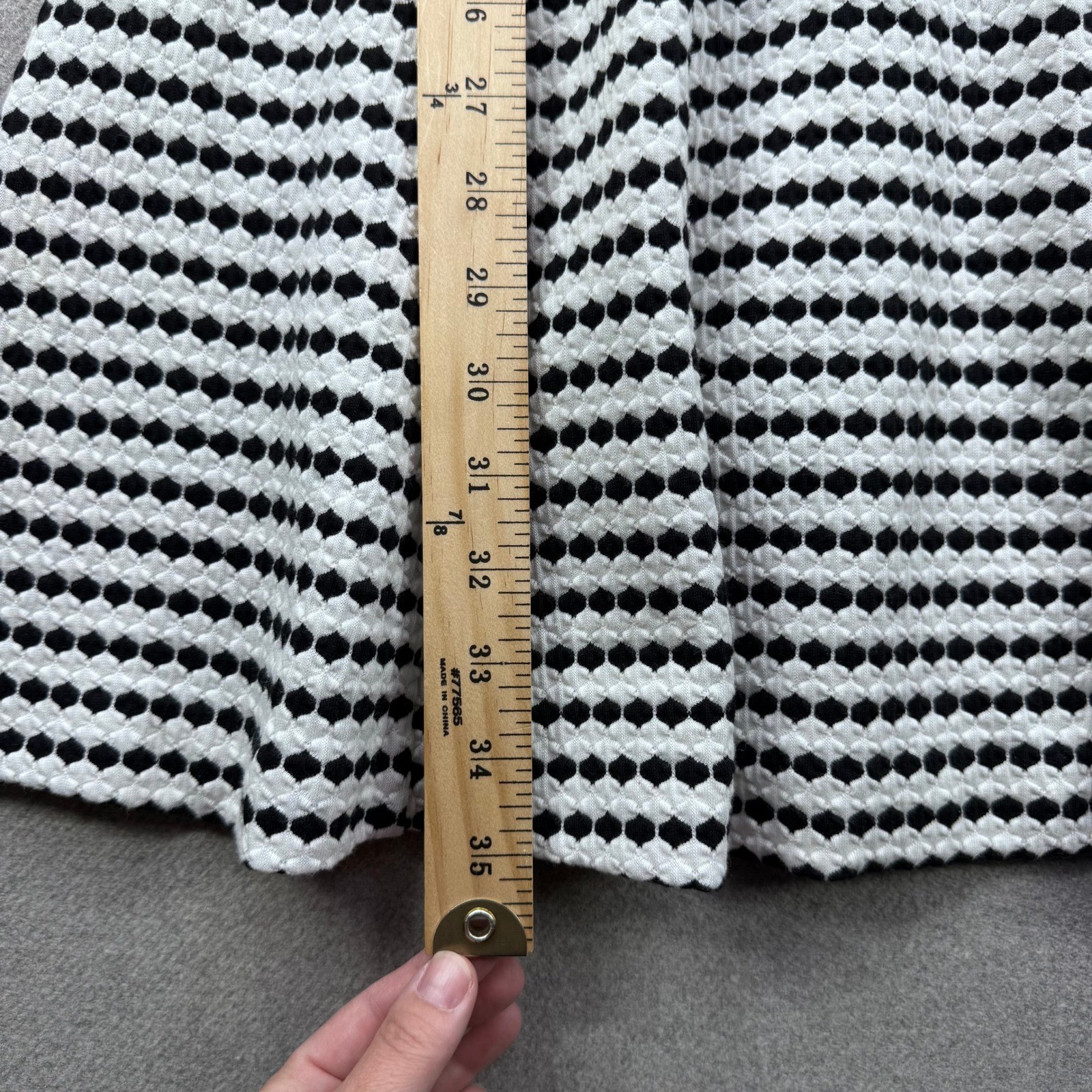 Maeve Anthropologie Fit and Flare Dress Womens 2 Black White Textured Cutout