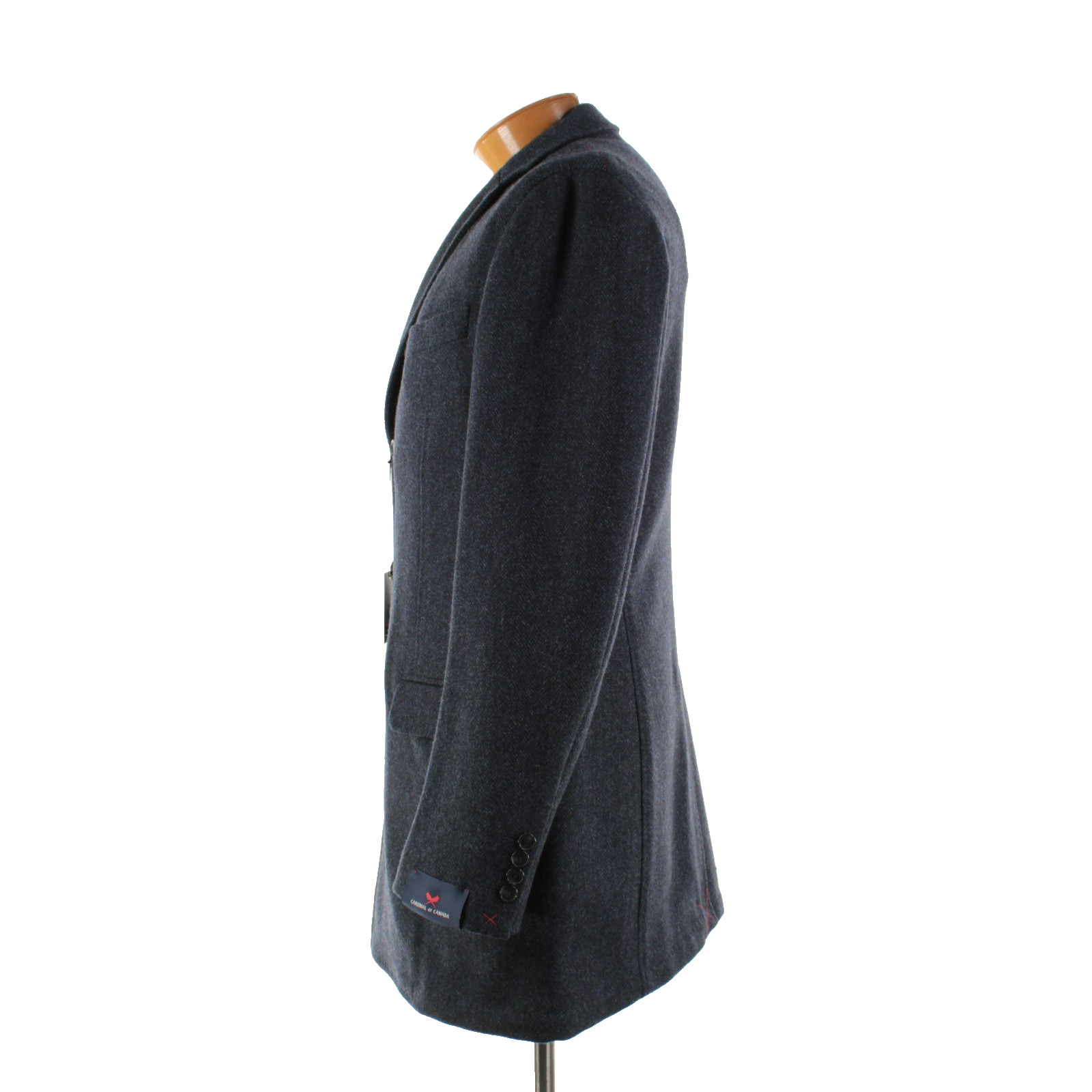 Cardinal of Canada NWT Wool / Cashmere Top Coat Size 42R In Blue Herringbone