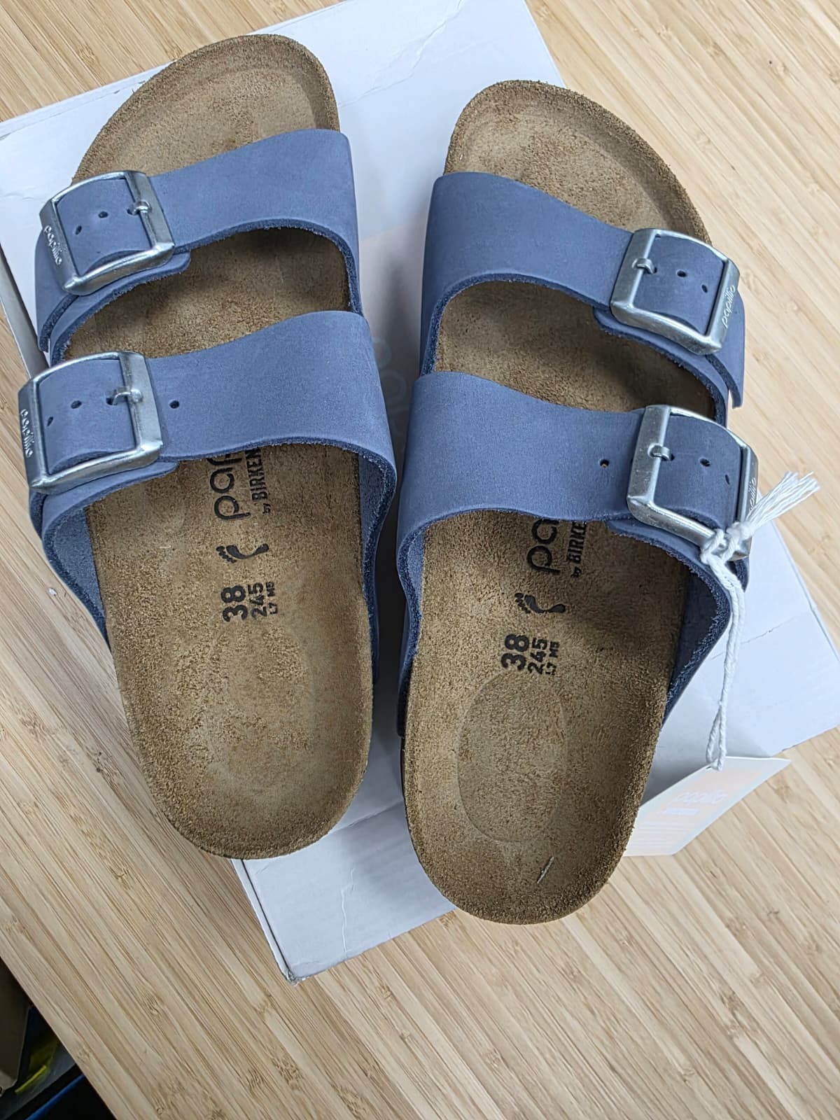 Papillio by Birkenstock Unisex Arizona Flex Platform Sandal Stone Blue EU 38/US7