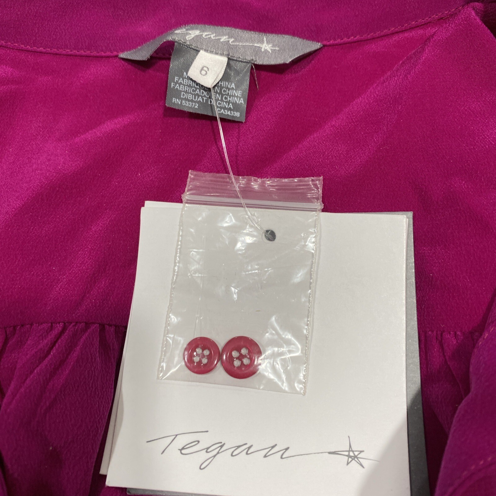 Tegan 100% Silk Dress Pink Color Size 6 $40
