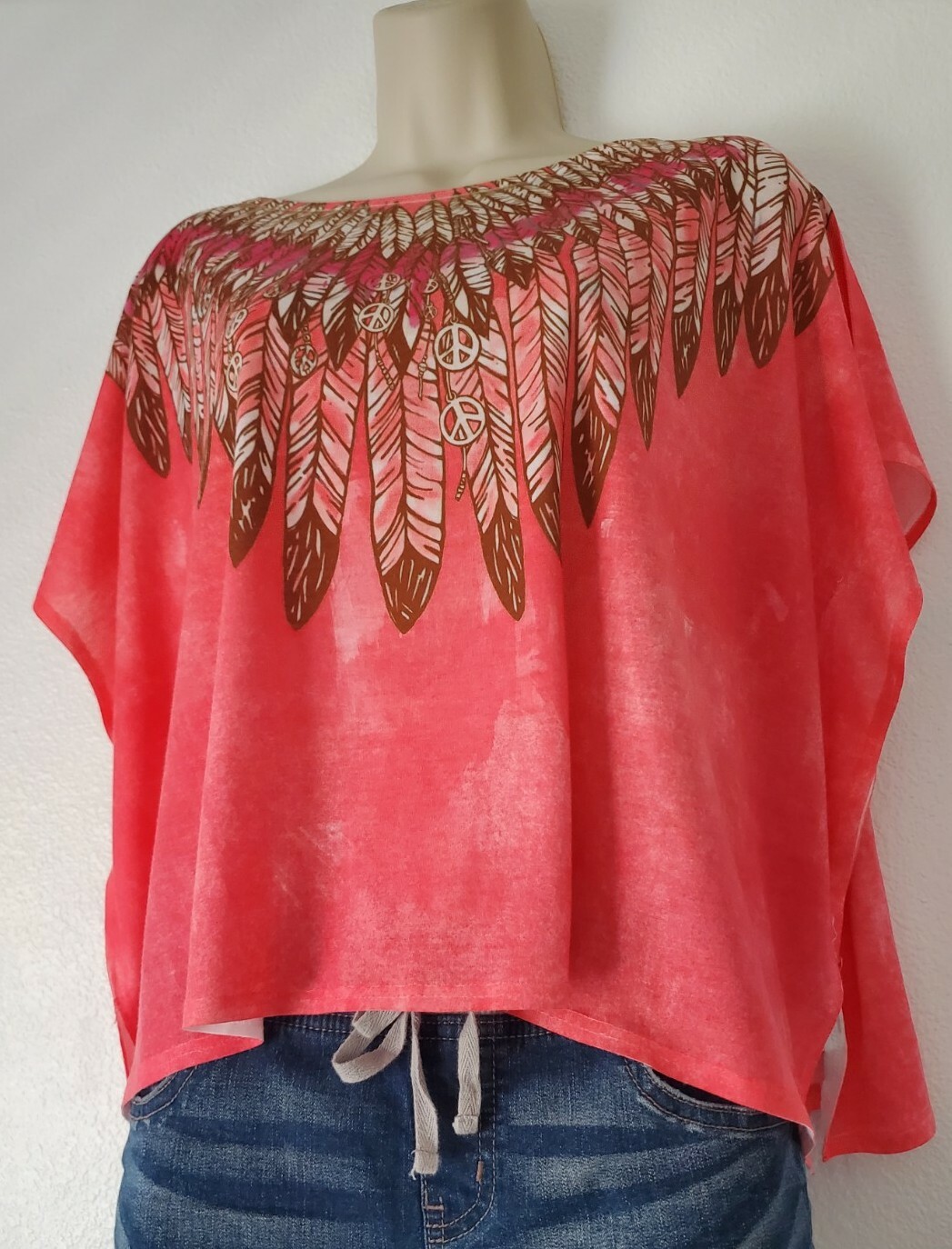 Mudd Women’s T-Shirt Blouse Top Sleeveless Hippie peace Multi color Sz XL16 NWOT
