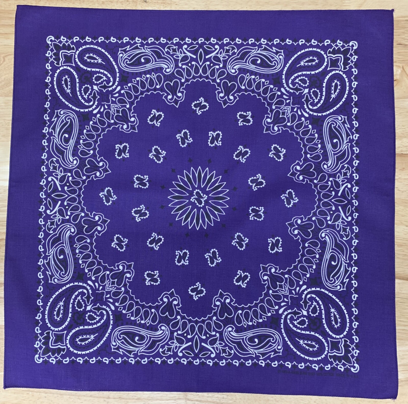 Purple Paisley 22x22in Hav-A-Hank Bandanna USA Made Bikers to Hikers Cup Holders