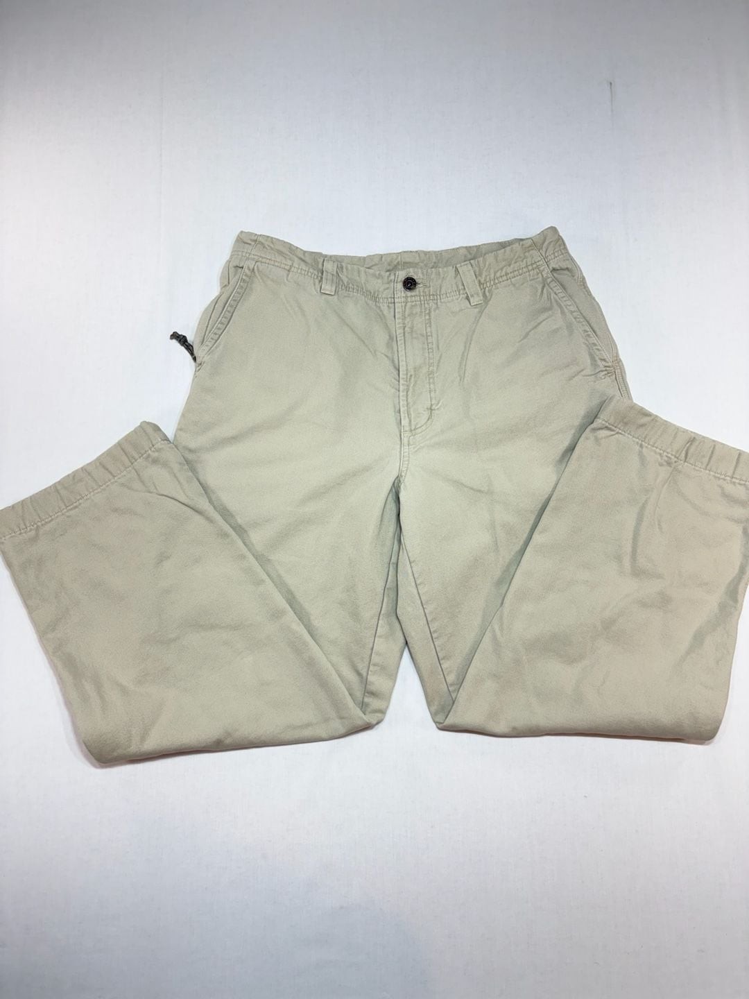L.L.Bean Men’s Flannel-Lined Comfort Waist Chinos Tan Khaki Pants 34×30