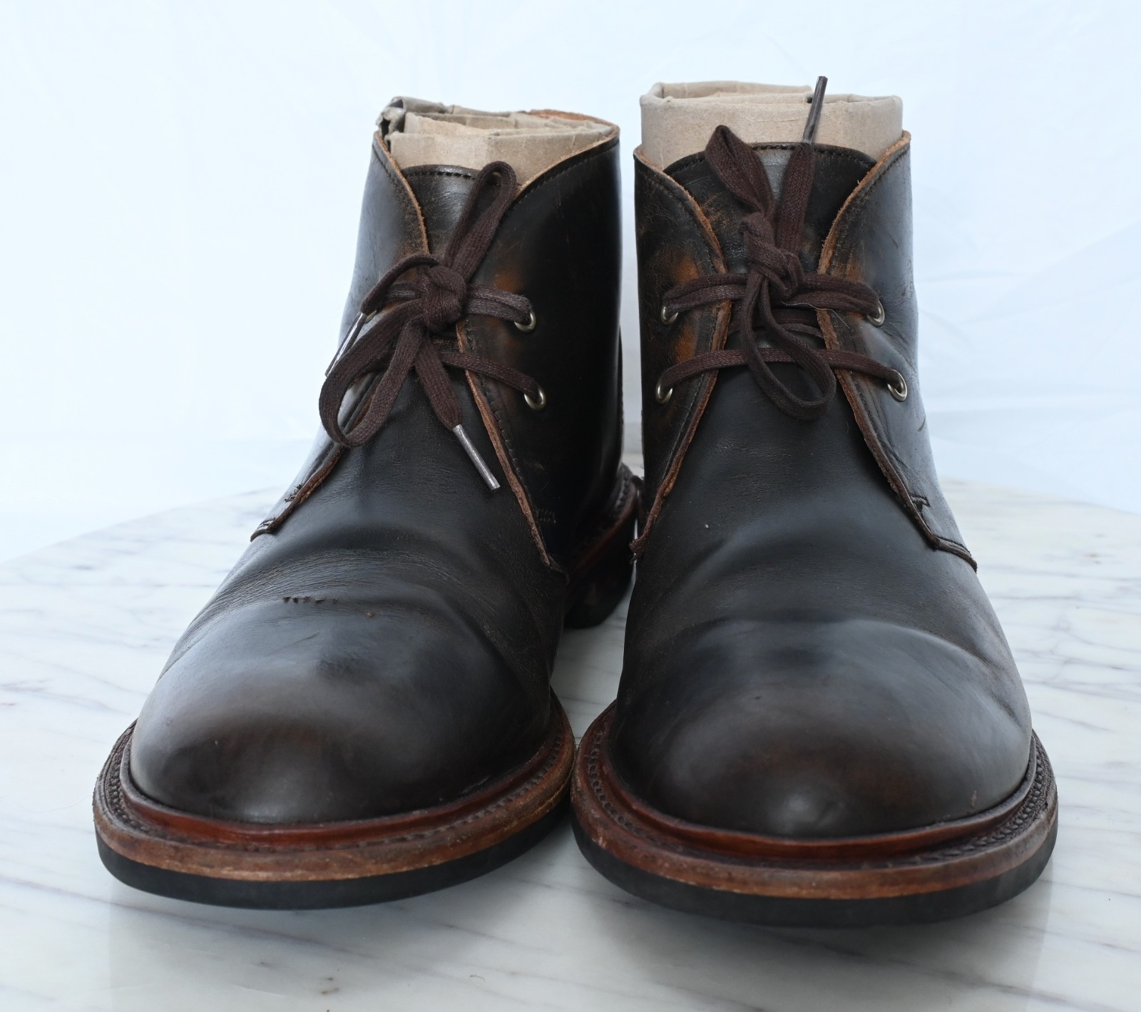 Allen Edmonds Chandler Chukka Brown Leather Laced Up Ankle Boots Men’s Sz 10.5