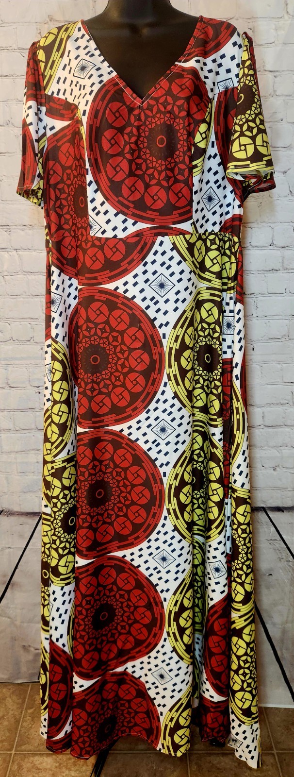 Faeriesty Elegant African Print Maxi Dress (Size XL)