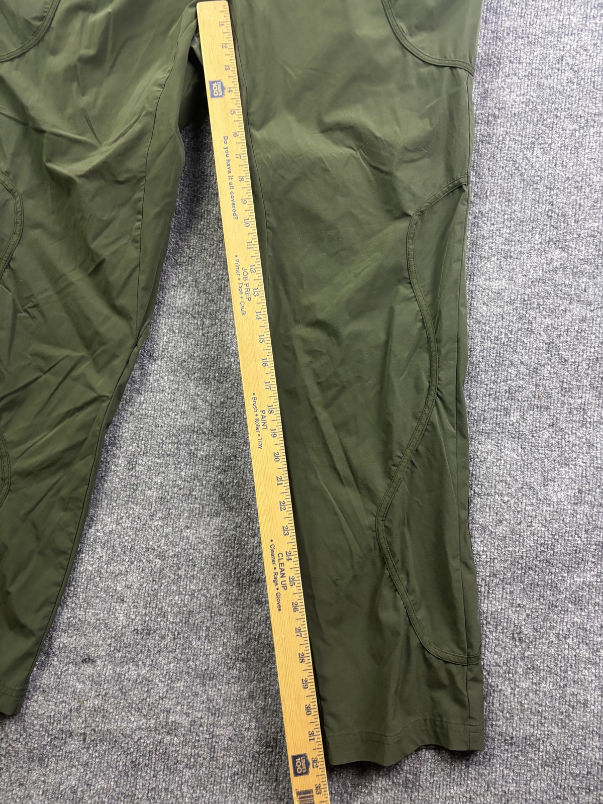 Paskho Jogger Pants Mens 2XL 38×30 Green Woven Elastic Waist Zip Pockets Stretch