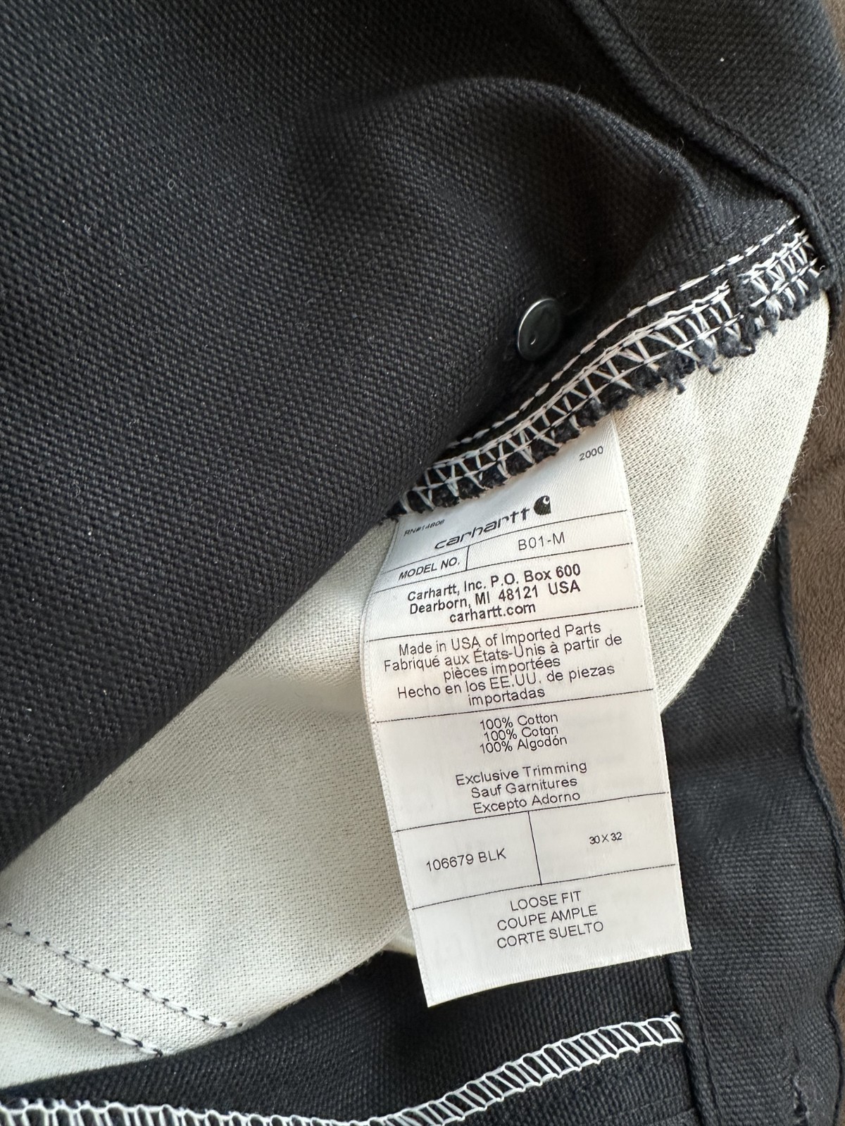 Carhartt B01 Double Near NOS Made in USA pants 30×32