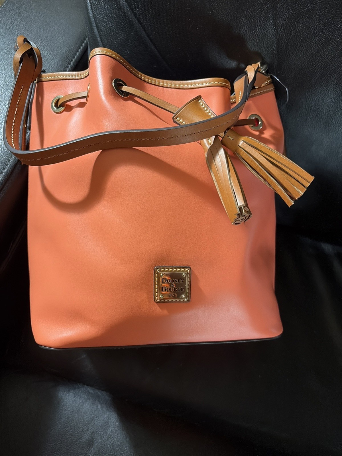 Dooney & Bourke Saffiano Drawstring Shoulder Bag ~ Geranium