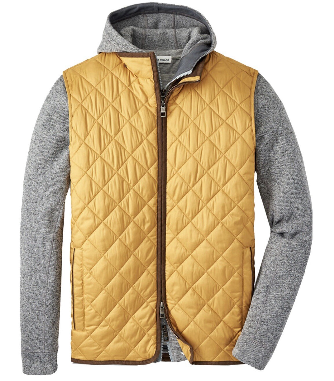 Peter Millar Crown Essex Full Zip Quilted Puffer Vest Jacket Dijon Medium $230