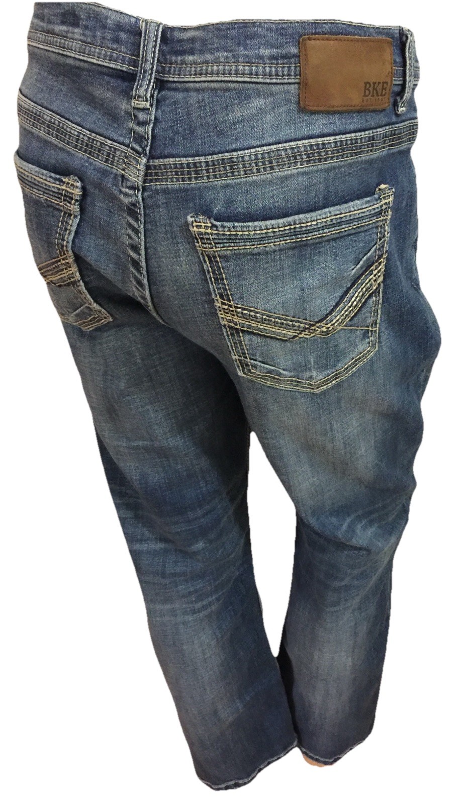 BKE Men Pants 38×30 Tyler Straight Jean 99% Cotton 1% Spandex ABS23185 Distress