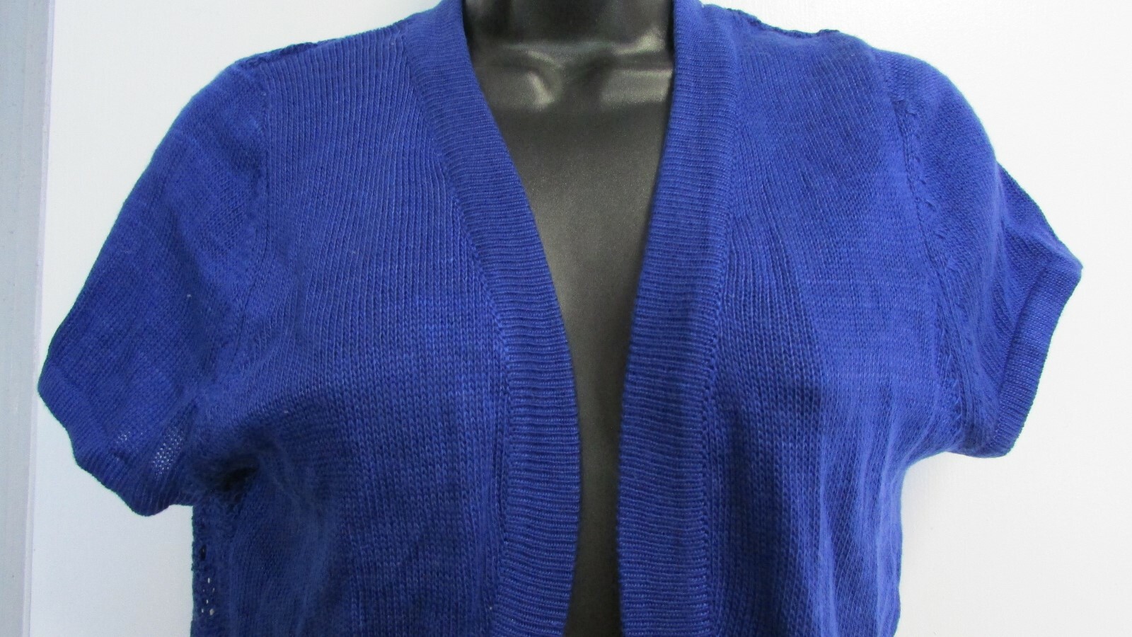 NEW Womens Large Wild Indigo Acrylic Short Sleeve Cape Sweater Crochet by T/O