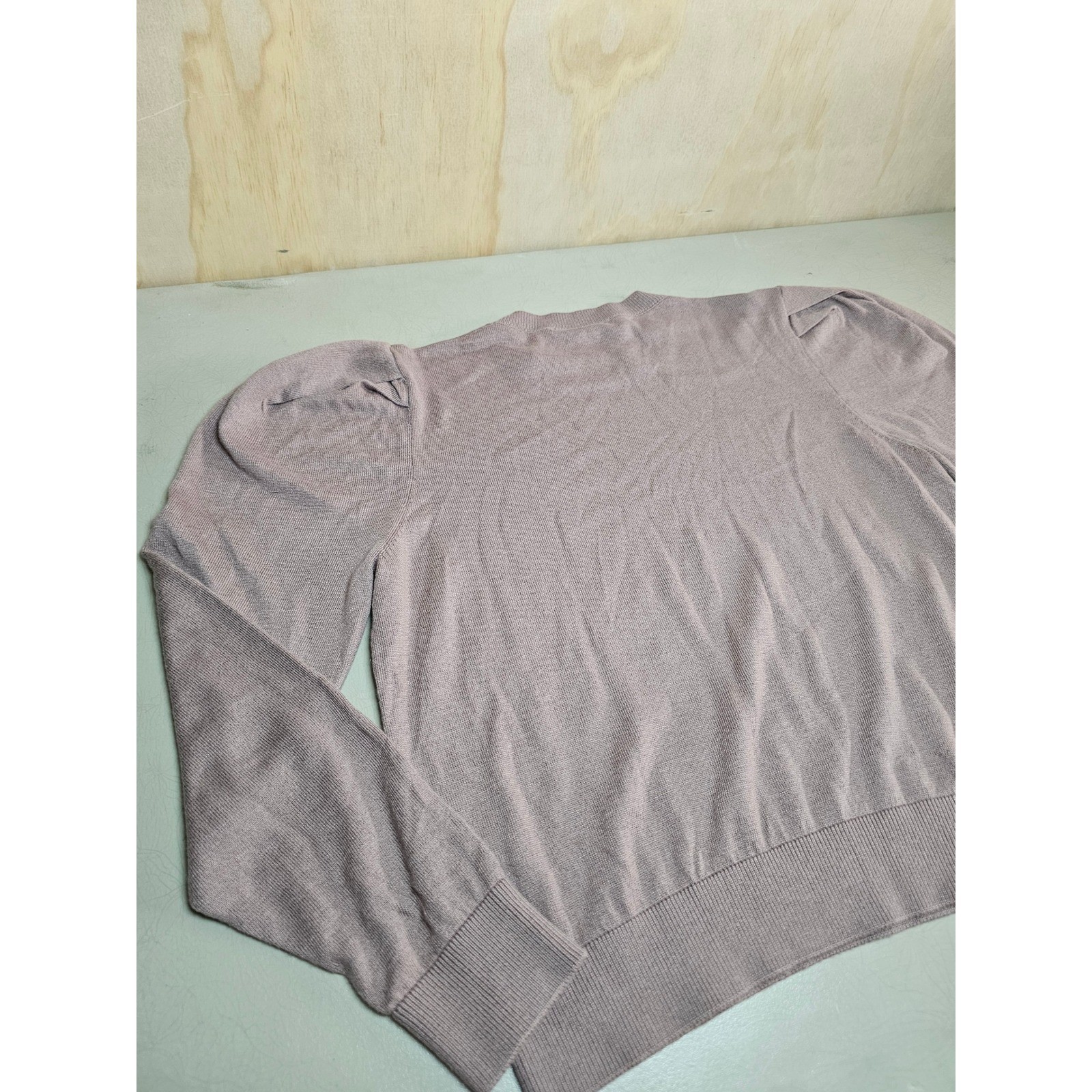 Philosophy Republic Clothing Womens Mauve Puff Sleeve Cashmere Blend Sweater M