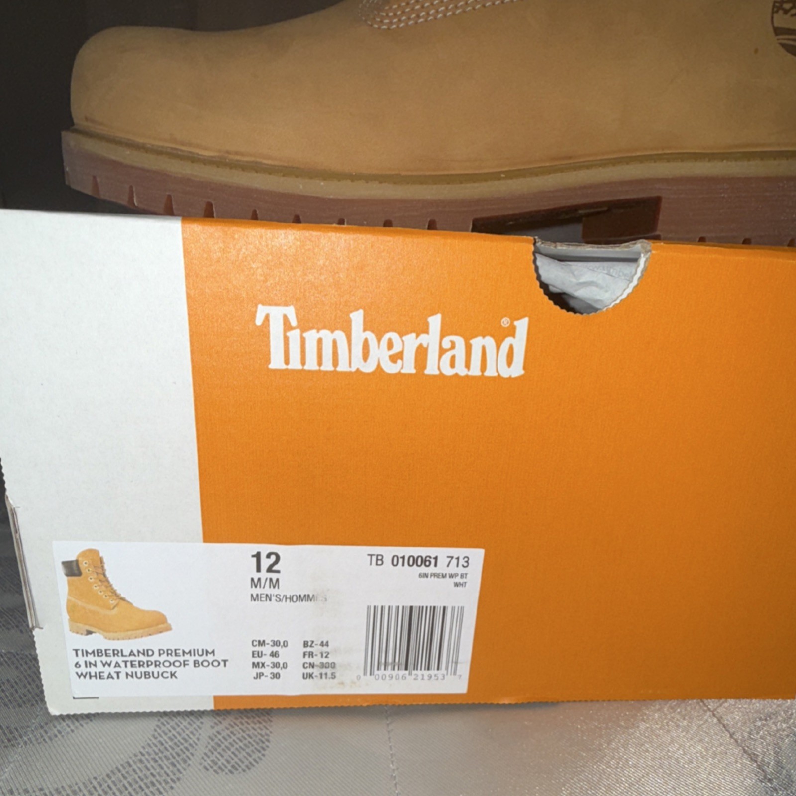Timberland Waterproof Wheat Nubuck Men’s Combat Boots Size 12 Lace Up