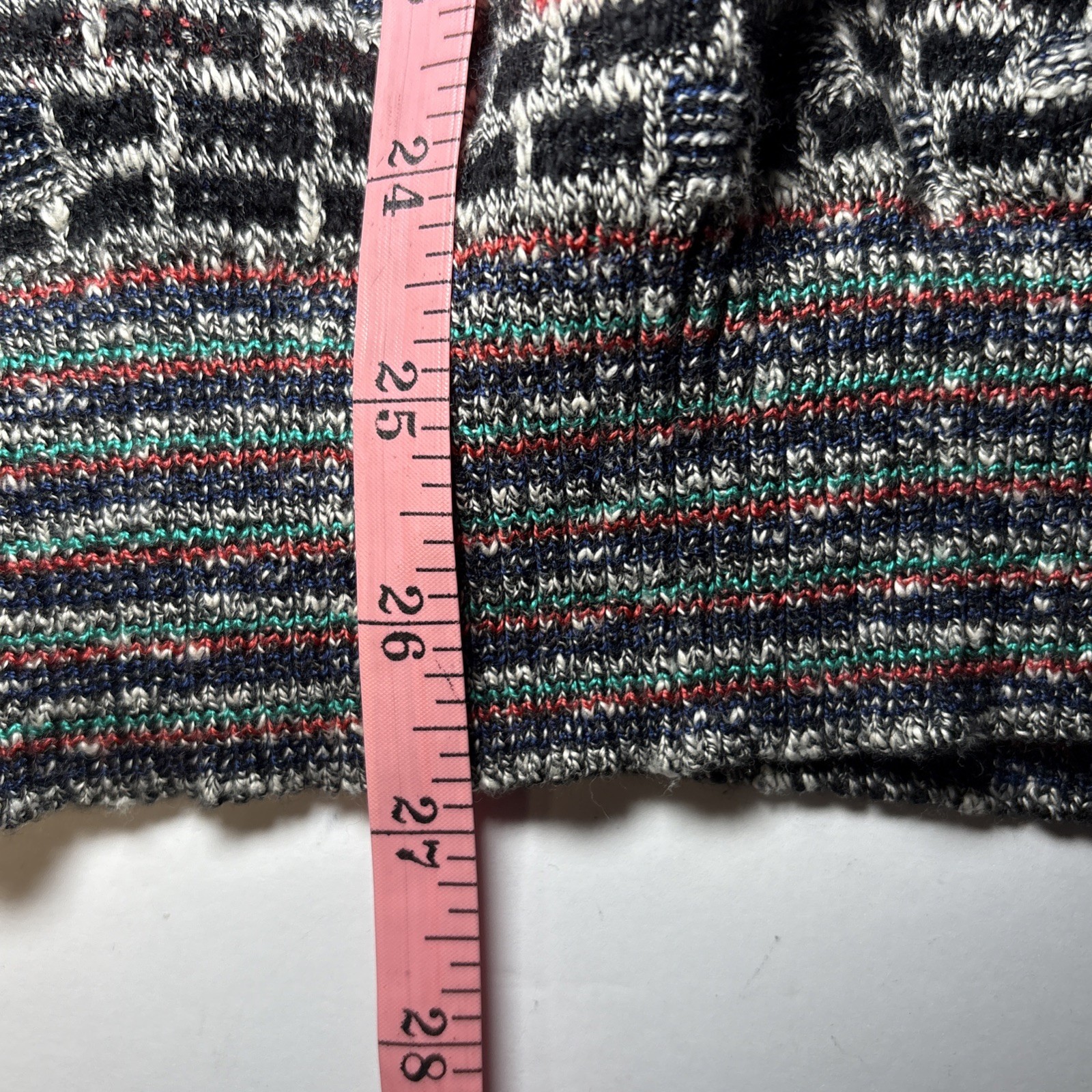 Mondo di Marco Sweater Mens Large Black Brick Colorful Knit Made Italy Vintage