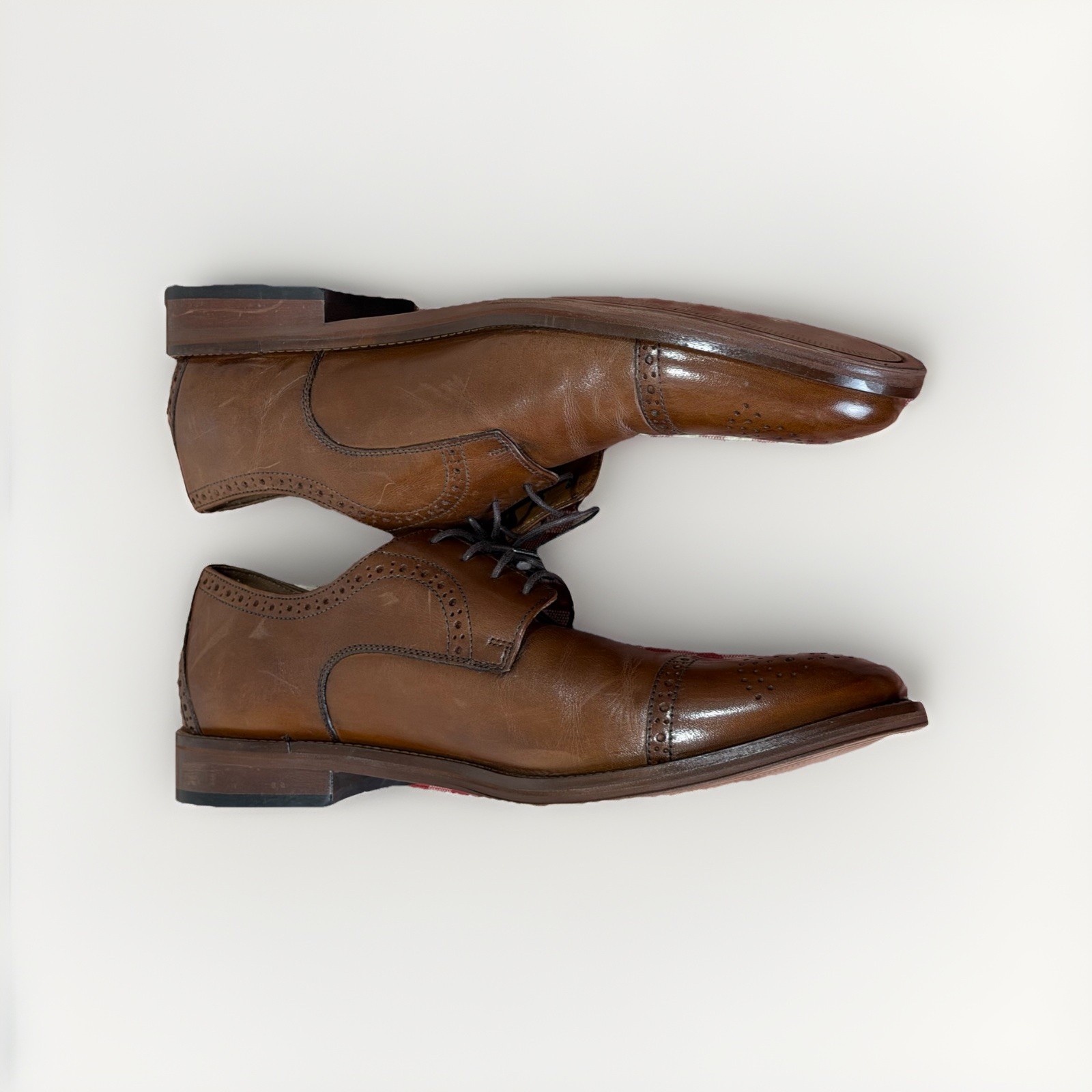 Johnston & Murphy Men’s Conard 2.0 Cap Toe Oxford Brown Leather 10.5