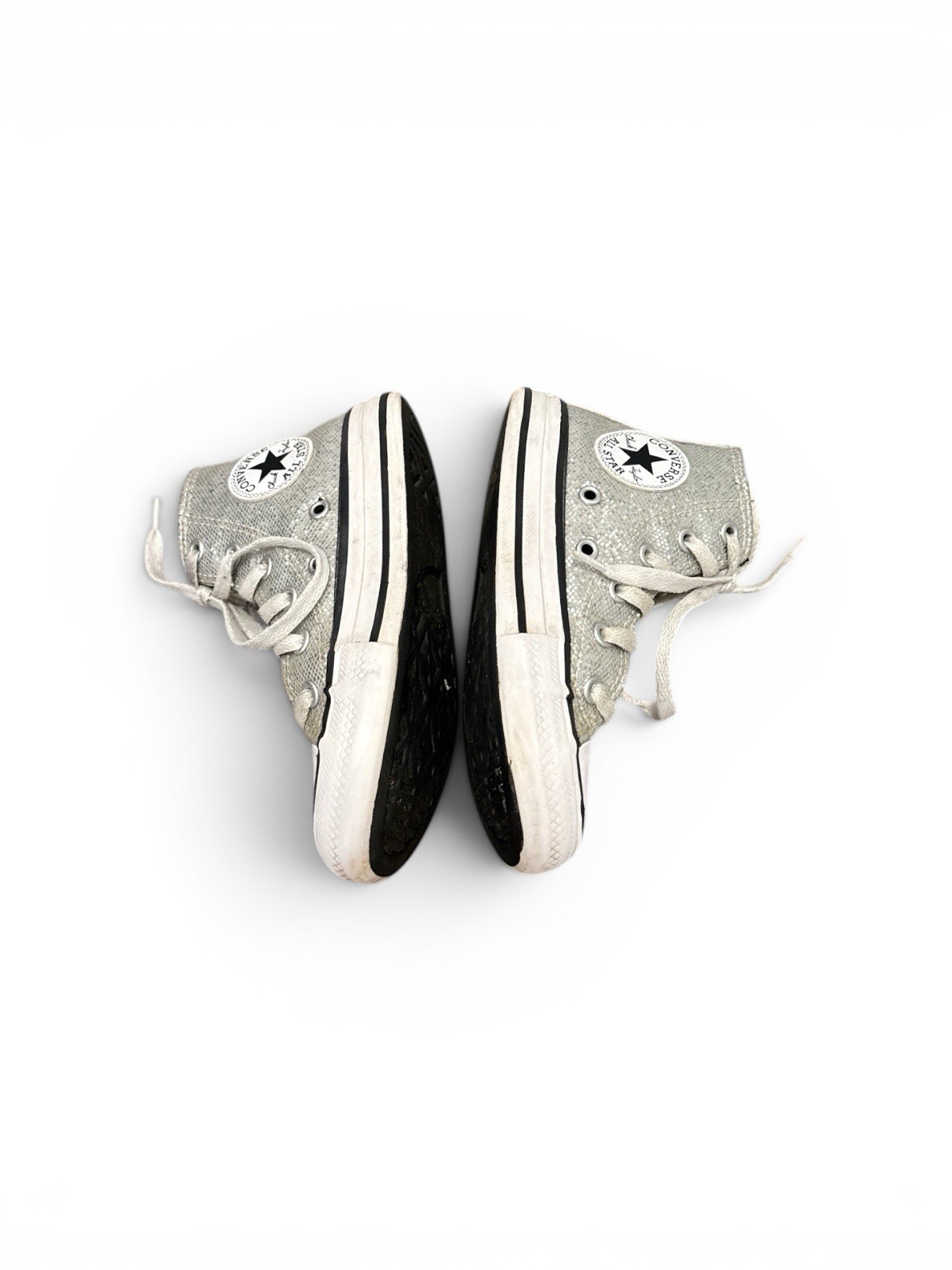 Converse sz 11 kids Chuck Taylor All Star Glitter Silver/Ash Stone/Black