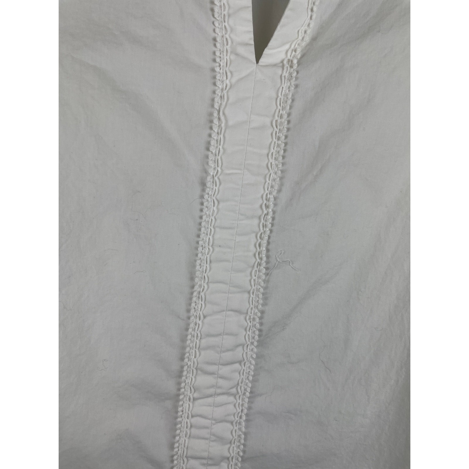 Maje Paris White Cotton Poplin Litige Puff Sleeve Eyelet Boho Blouse Size 3 L