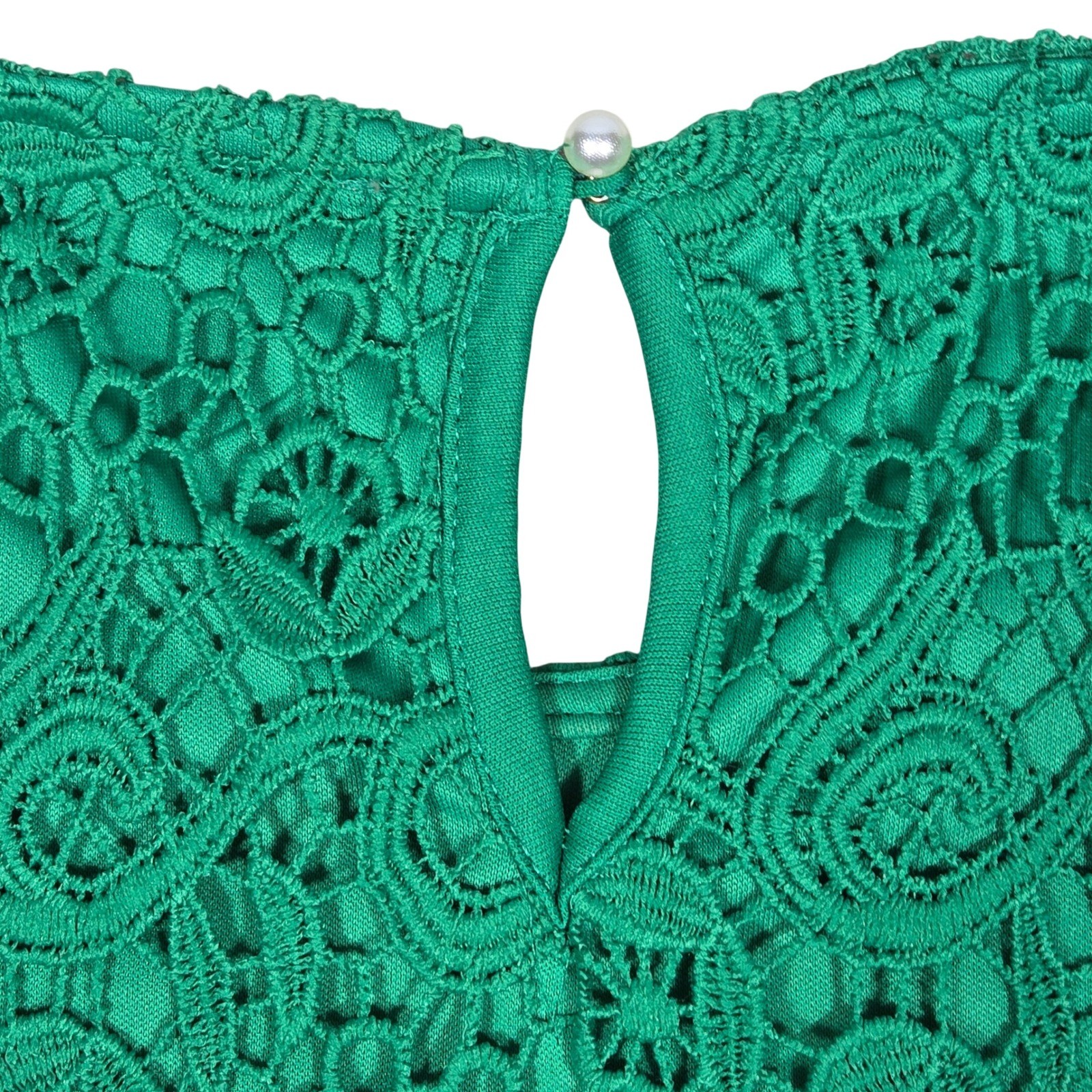 Philosophy Republic Clothing Emerald Green Lace Short Sleeve Top Medium 3615025