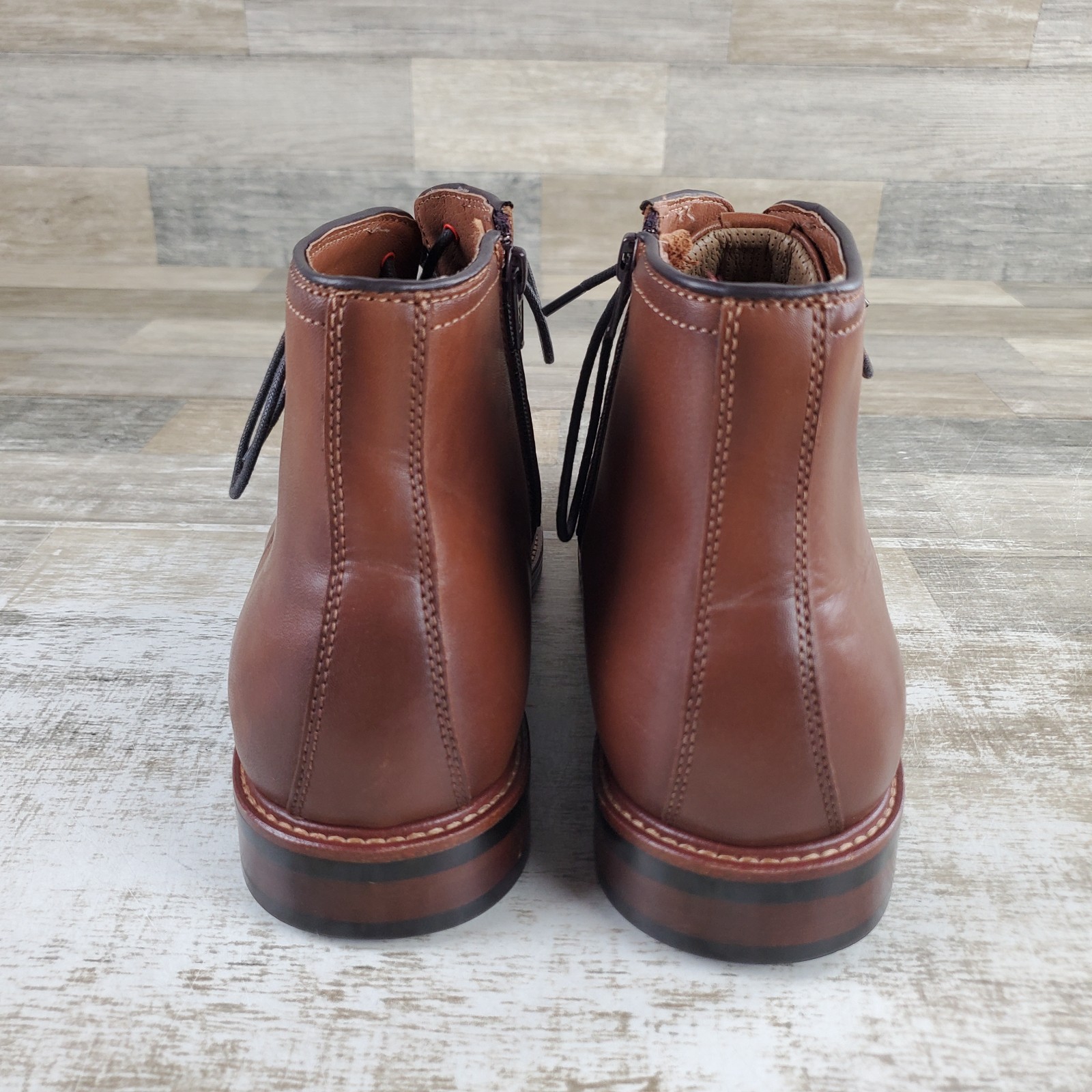 Johnston & Murphy XC+ Durham Mens Boot Sz 11.5 M Cognac Grain Leather *read*