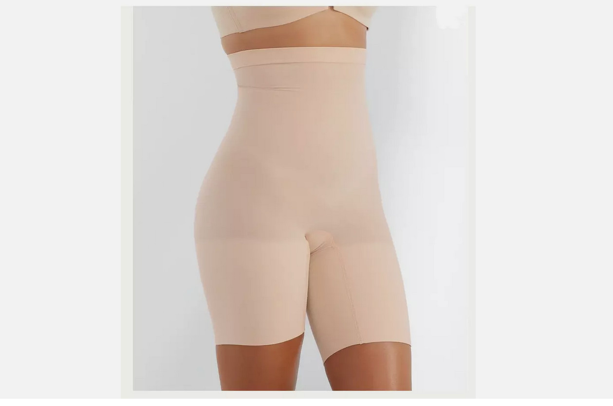 Spanx High-Waisted Shaper Shorts Tummy Control 2745 Soft Nude Size L