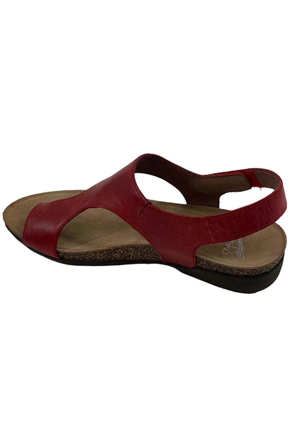Dansko Nubuck Toe-Loop Demi Wedges Reece Red
