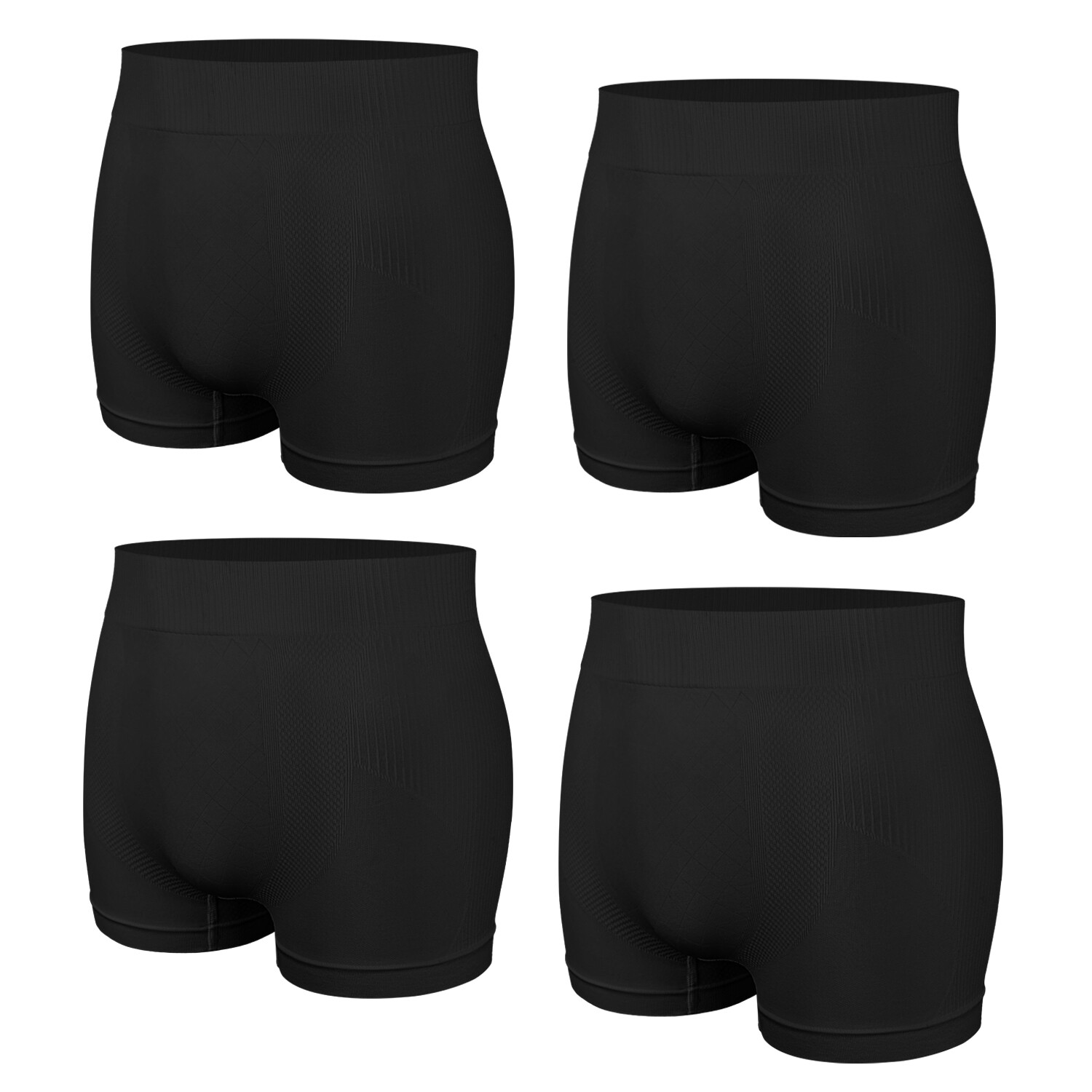 4 Pack Men Seamless Boxer Briefs Shorts Underwear Breathable Soft Stretch Trunks