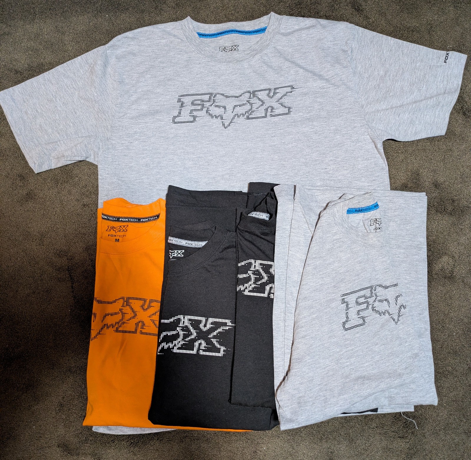 Fox Racing Tech T-Shirts, Quantity Eight, BATCH, Medium Size, Good Condition