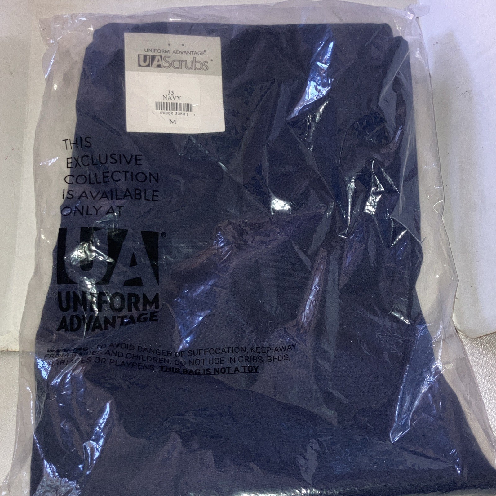 UA Scrubs Unisex Navy Solid Scrub Pants Size M Cotton Blend Medical