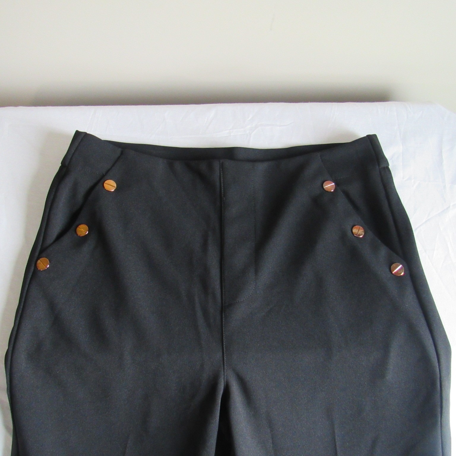 Unknown Brand Rayon Nylon Spandex Flare Dress Pant Trouser Black Medium NWOT