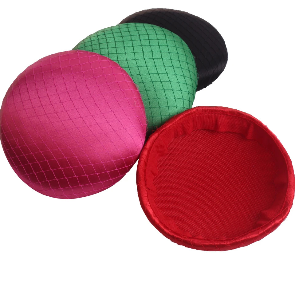 Fascinator Hat Base Satin 15cm Red Wedding Party Hair Accessory Millinery Cap