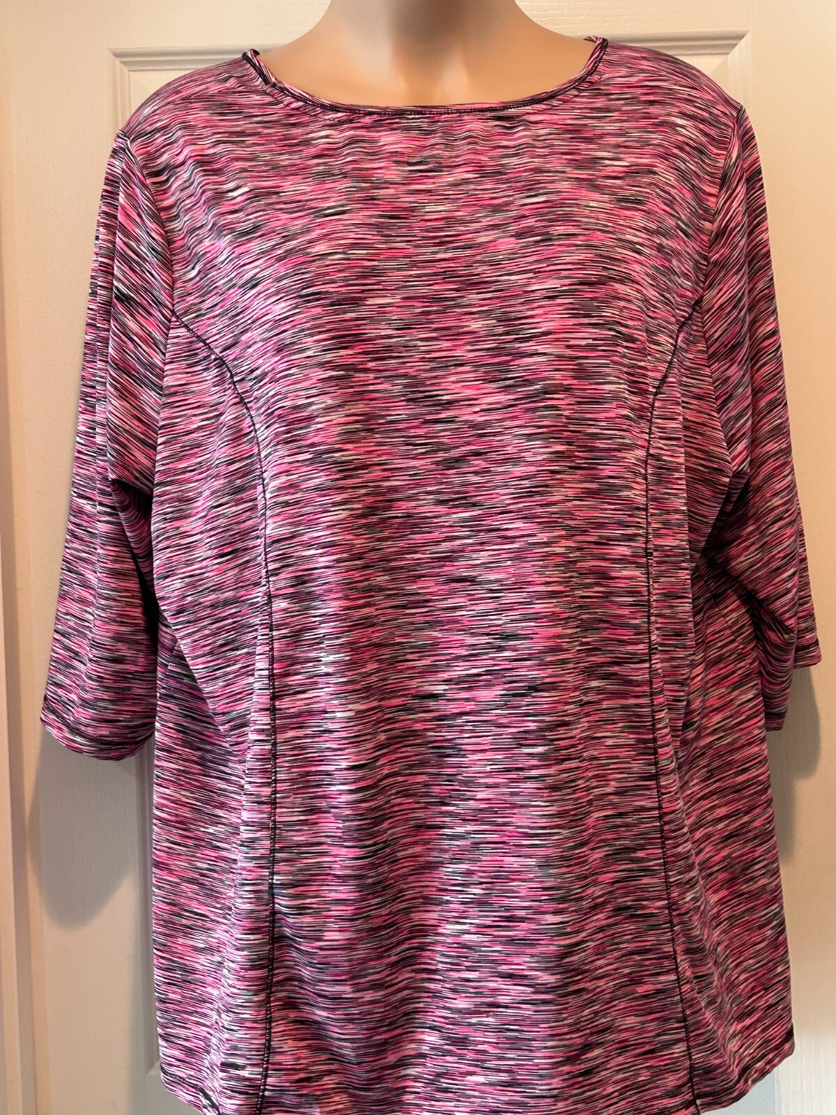 Catherines Athleasure 3X. 26 / 28 Stretch Knit Pullover Top 3/4 Sleeve
